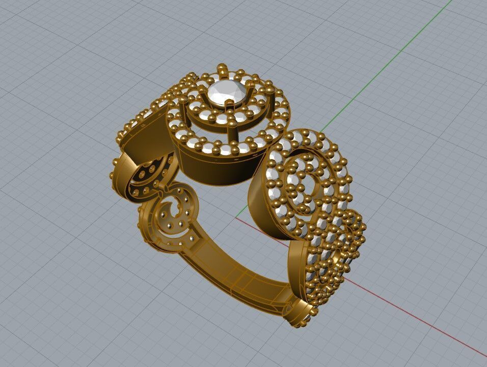 Solitaire ring 3D print model_3
