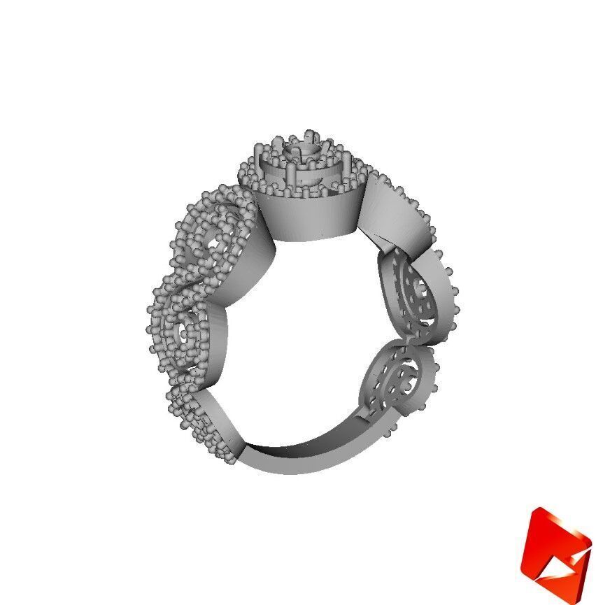 Solitaire ring 3D print model_4
