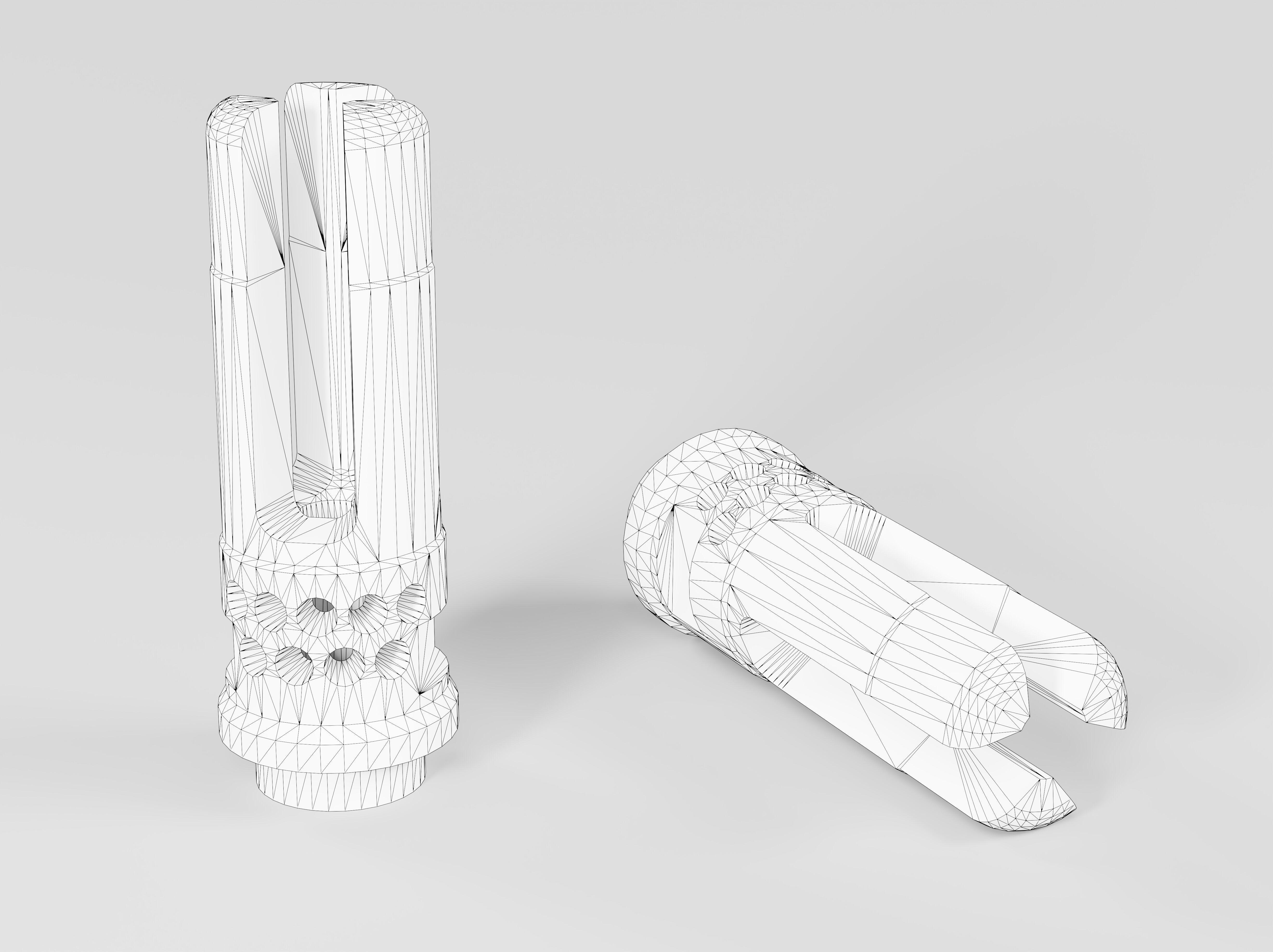 WARCOMP Flash Hider Low-poly 3D model_4