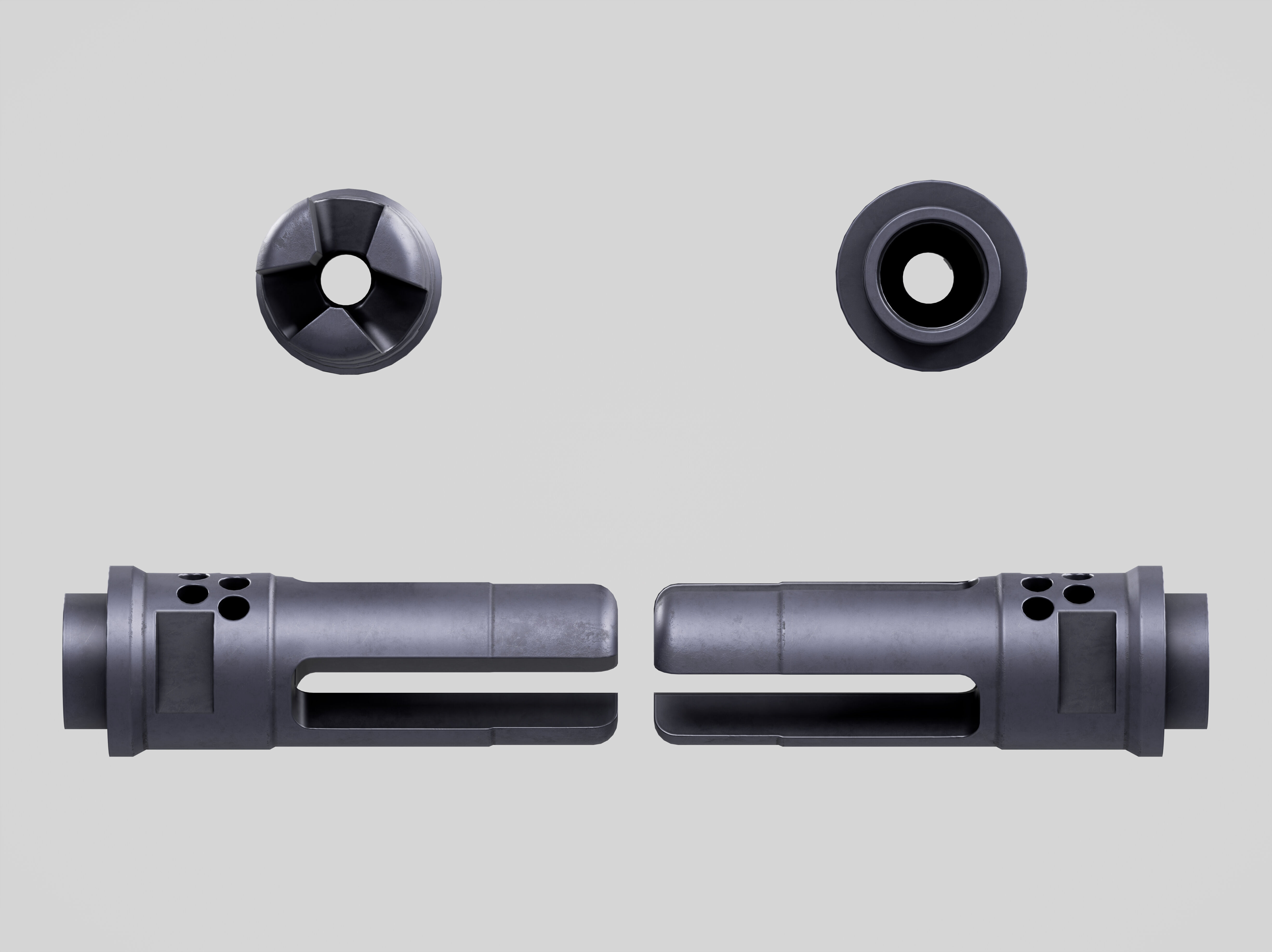 WARCOMP Flash Hider Low-poly 3D model_3