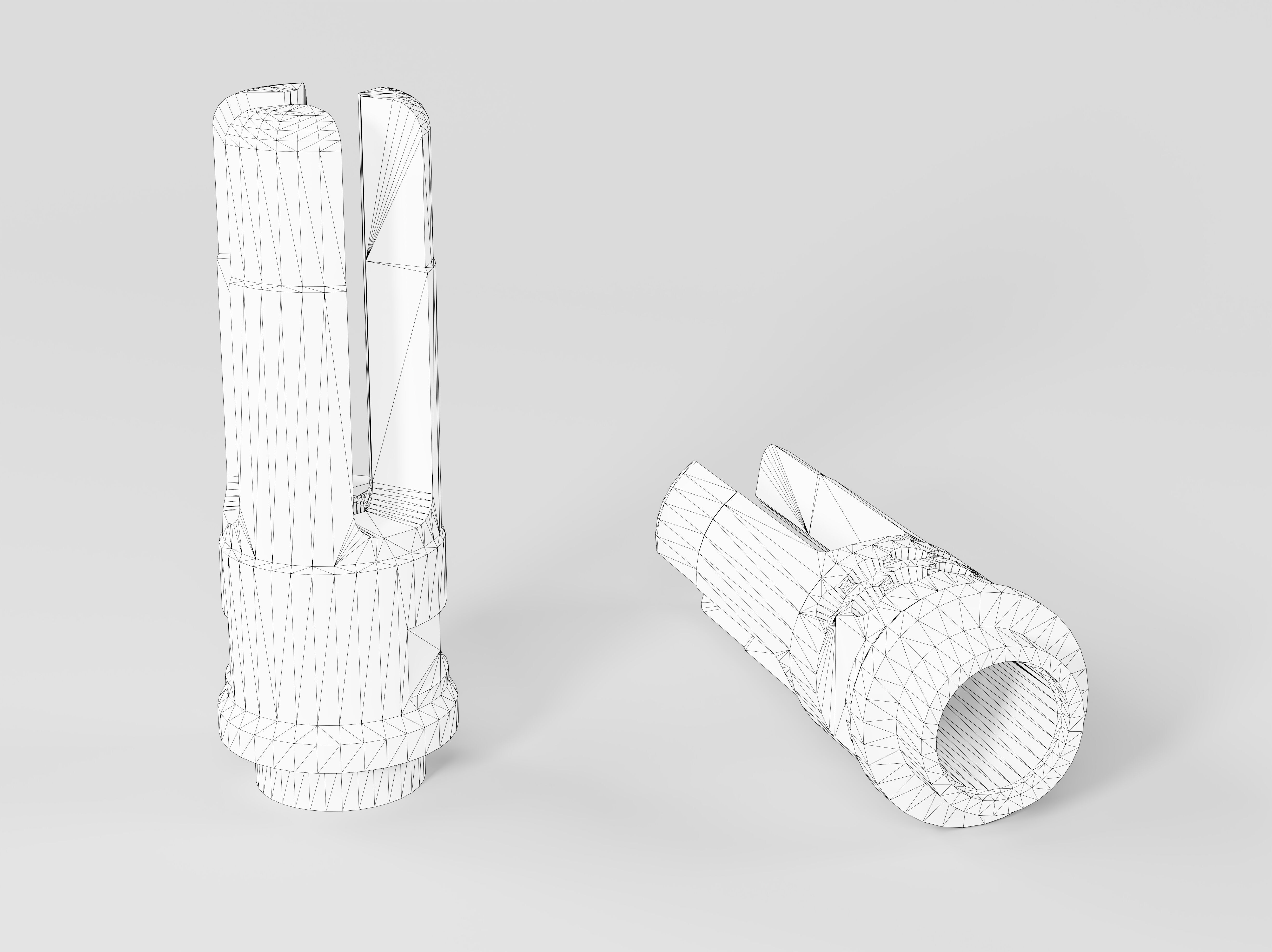WARCOMP Flash Hider Low-poly 3D model_5