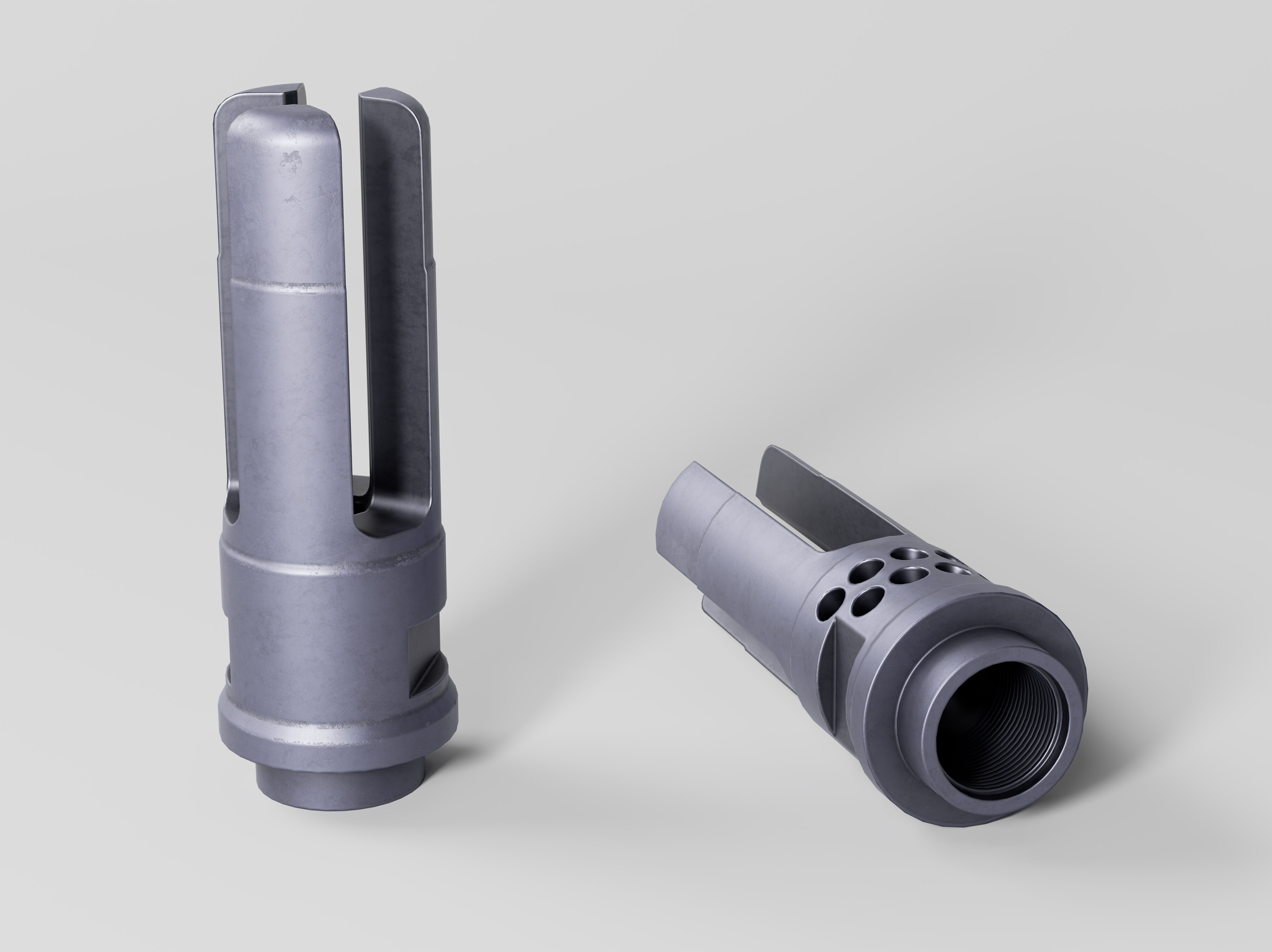 WARCOMP Flash Hider Low-poly 3D model_2