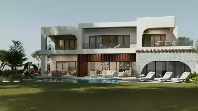 Luxury Landscape Villa Scene