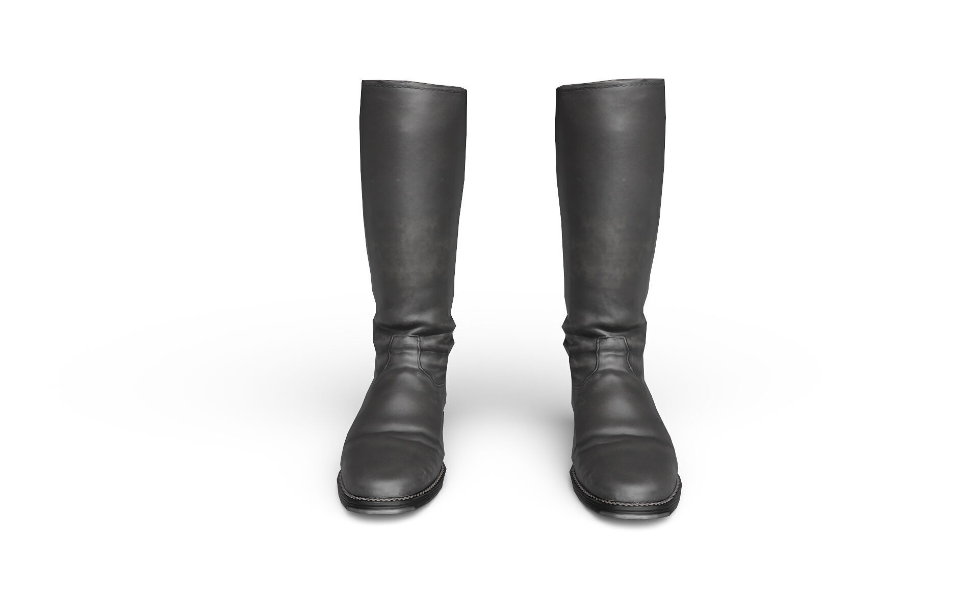 Big black boots Low-poly 3D model_1
