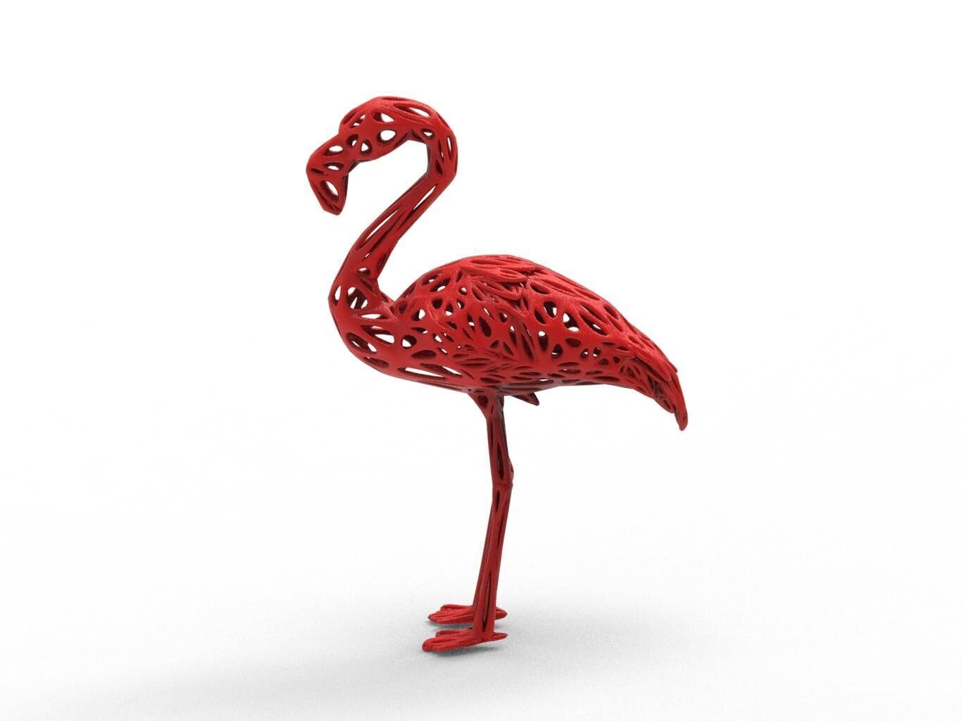 Flamingo Voronoi Style 3D print model_2