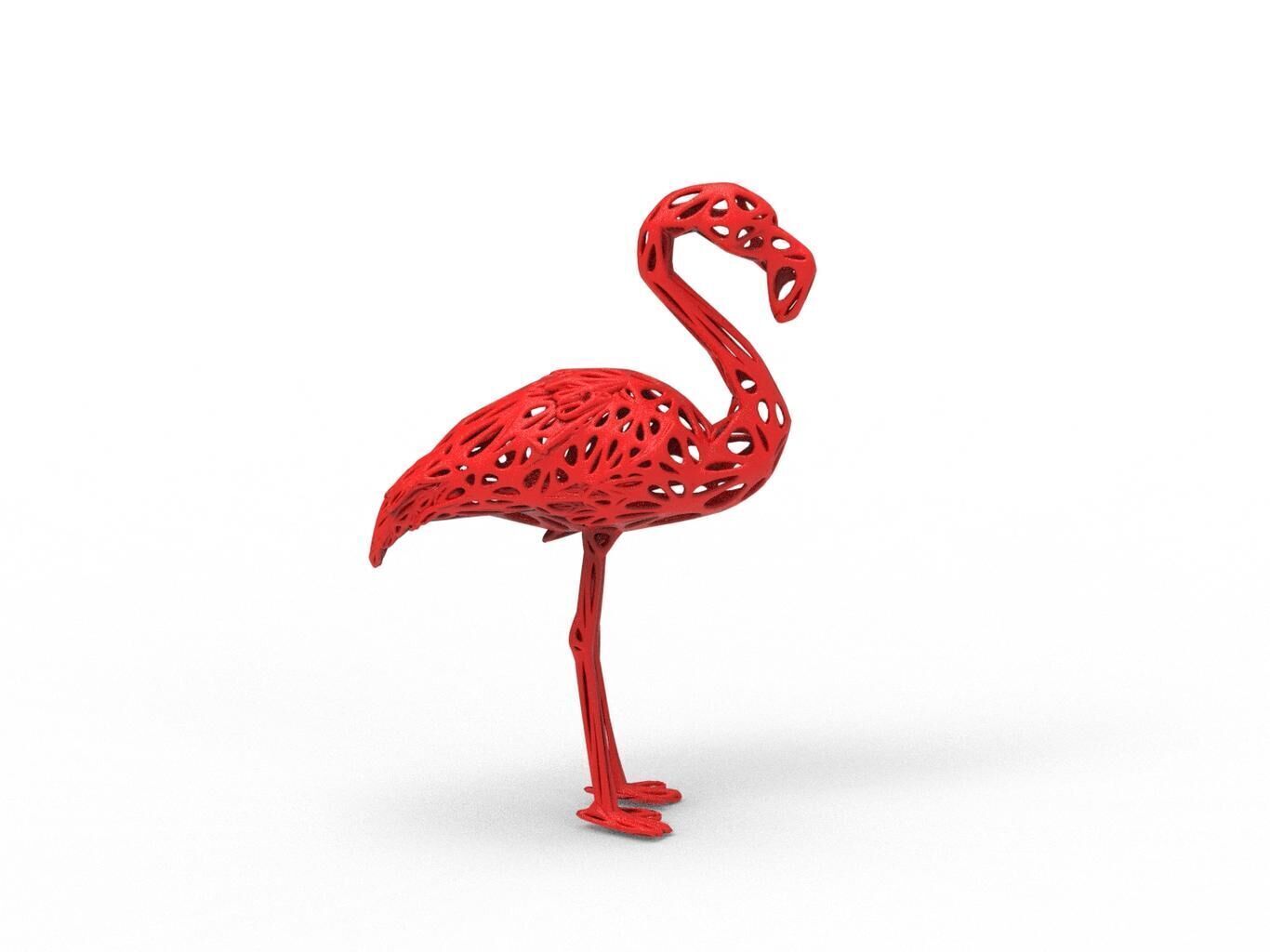 Flamingo Voronoi Style 3D print model_1