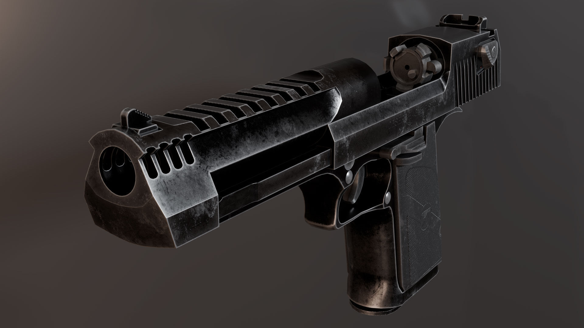 Desert Eagle Low-poly 3D model_6