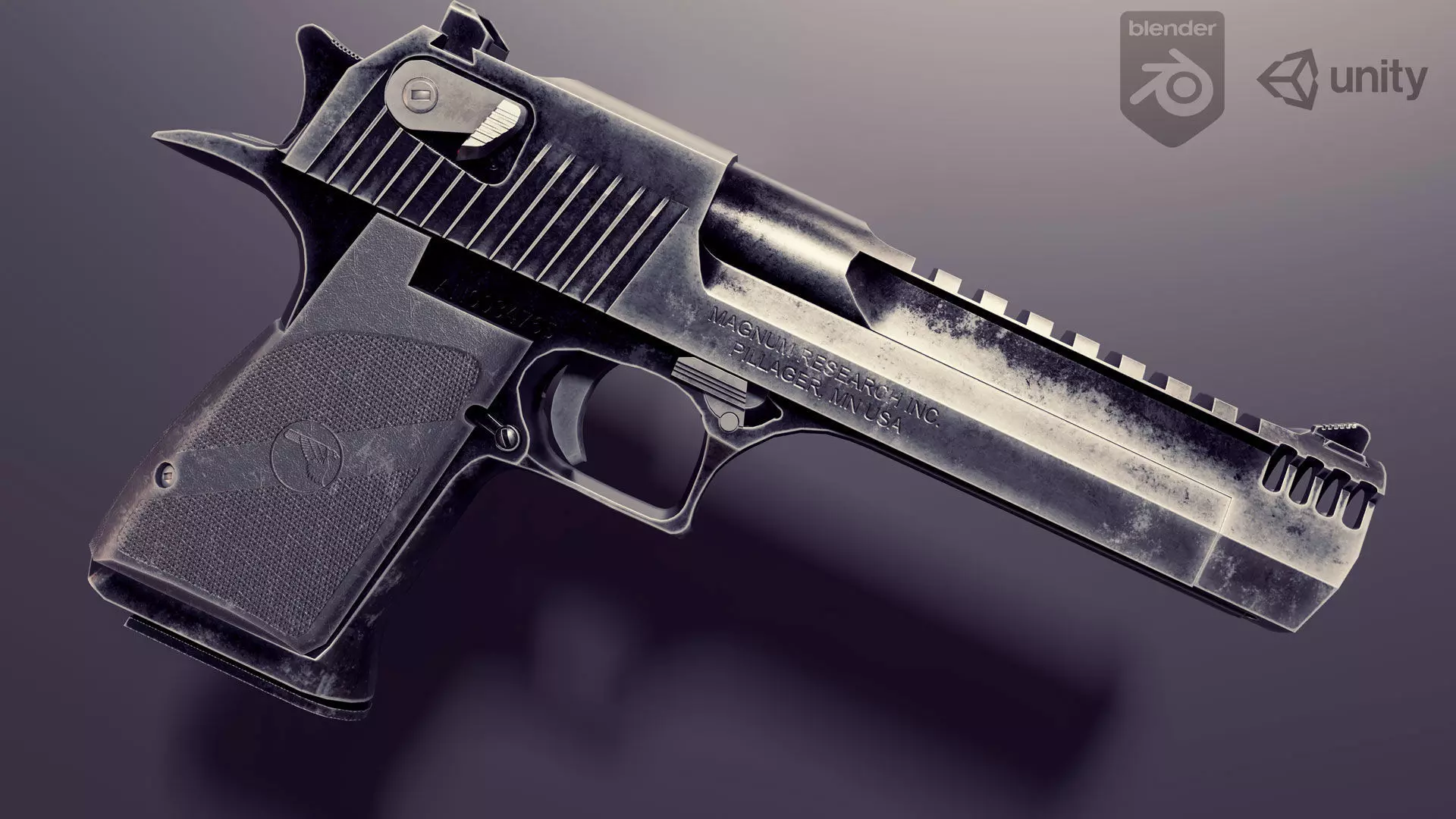 Desert Eagle  Low-poly 3D model_0