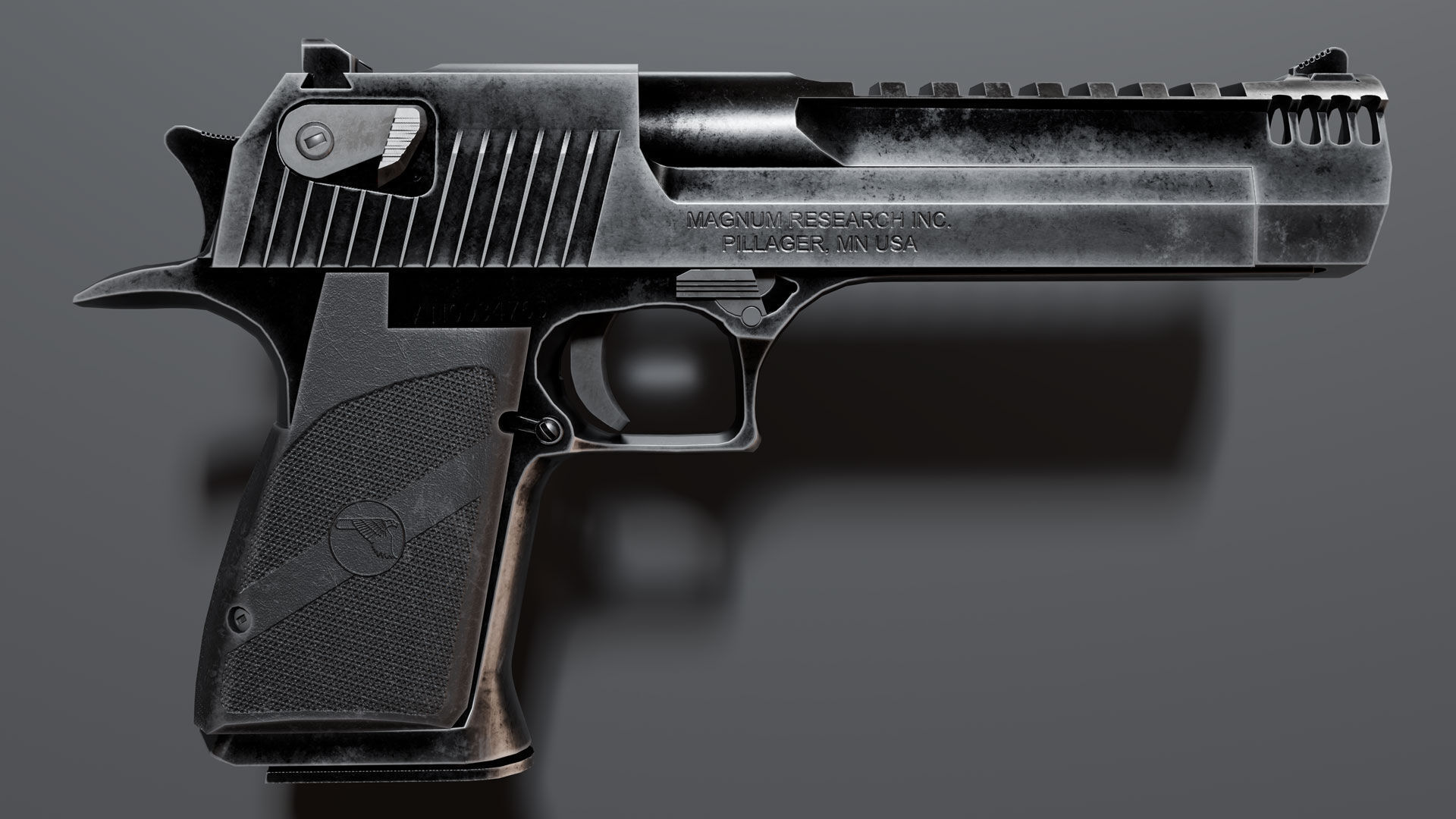 Desert Eagle Low-poly 3D model_5