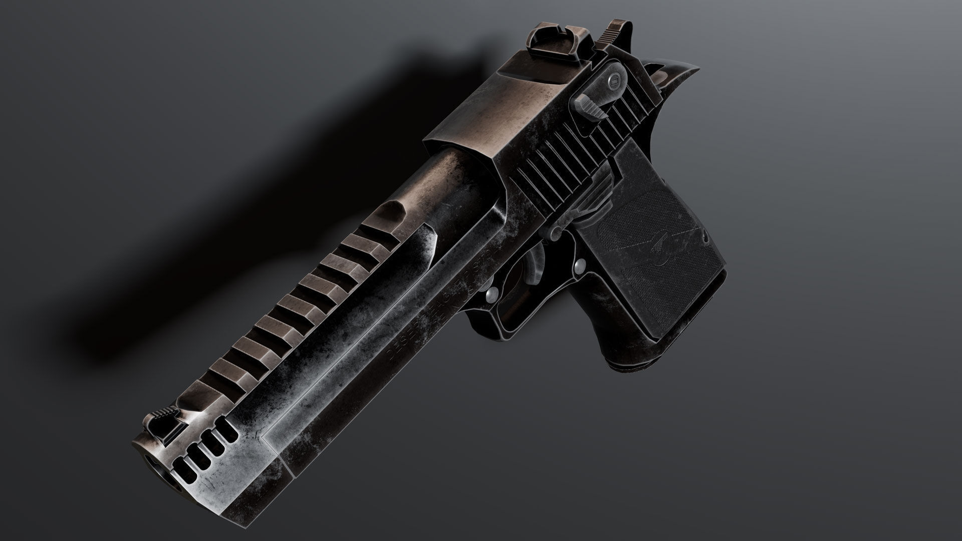 Desert Eagle Low-poly 3D model_9