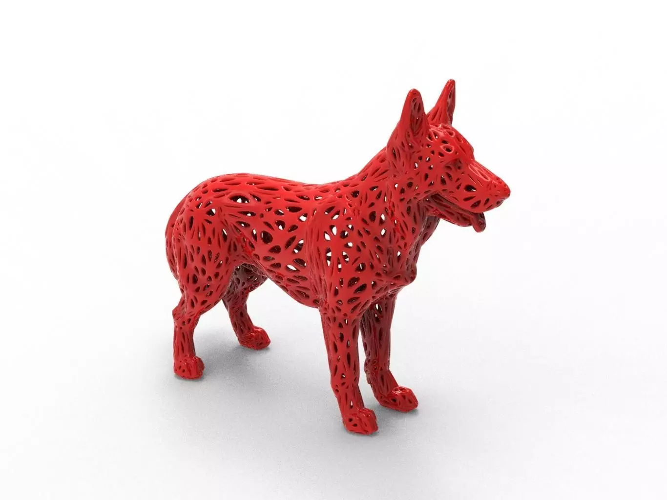 German Shepherd dog Voronoi Style 3D print model_0