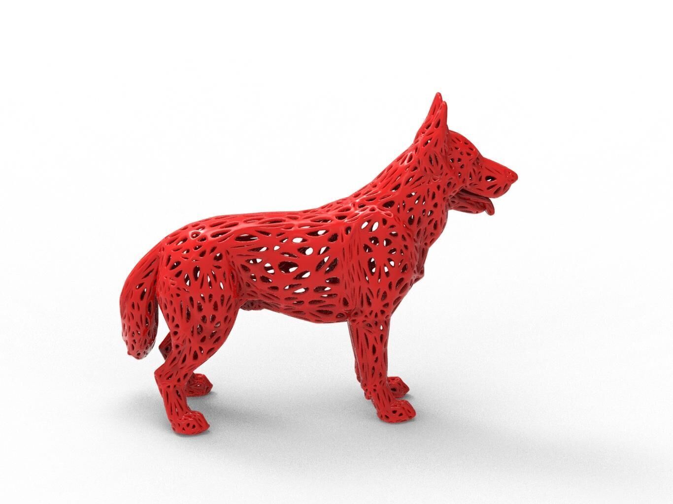 German Shepherd dog Voronoi Style 3D print model_3