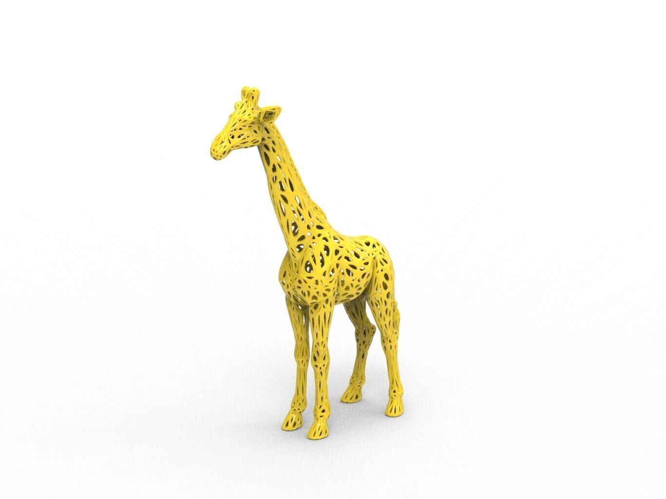 Giraffe Voronoi Style 3D print model_3