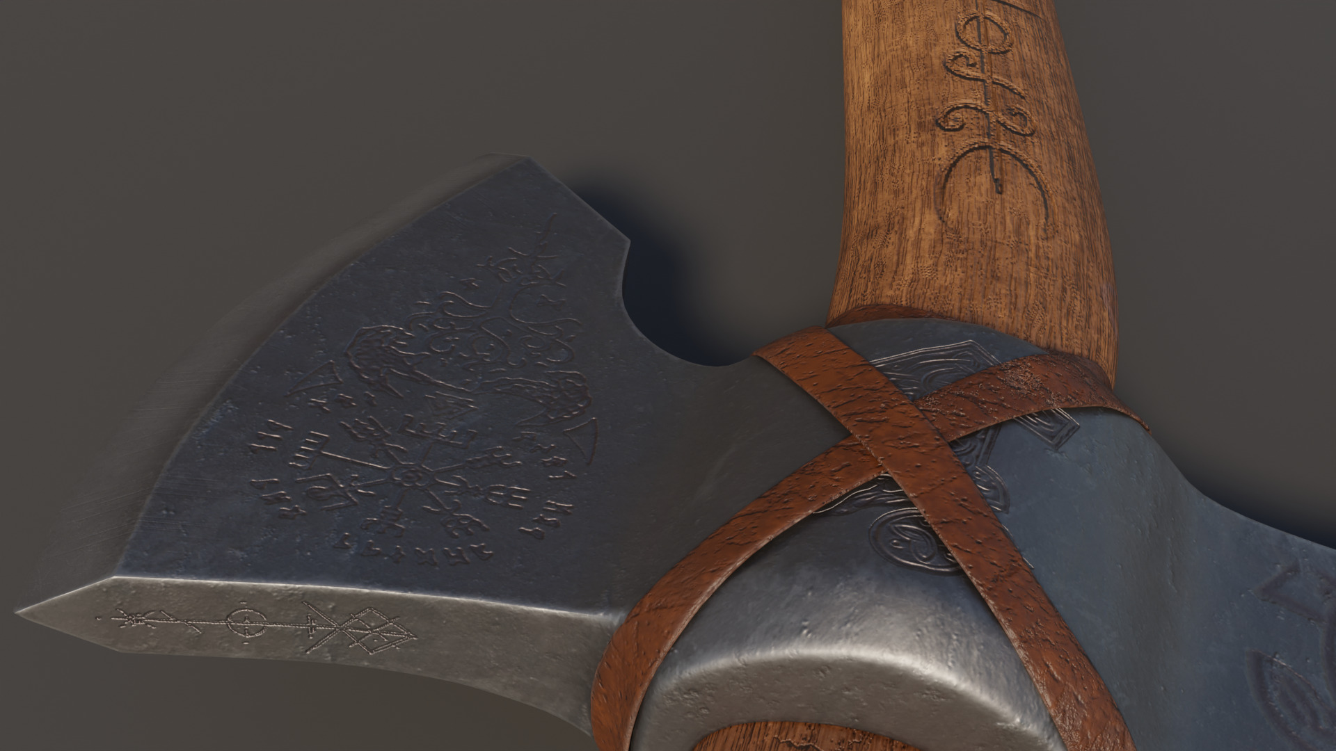Viking Axe 3D model_2