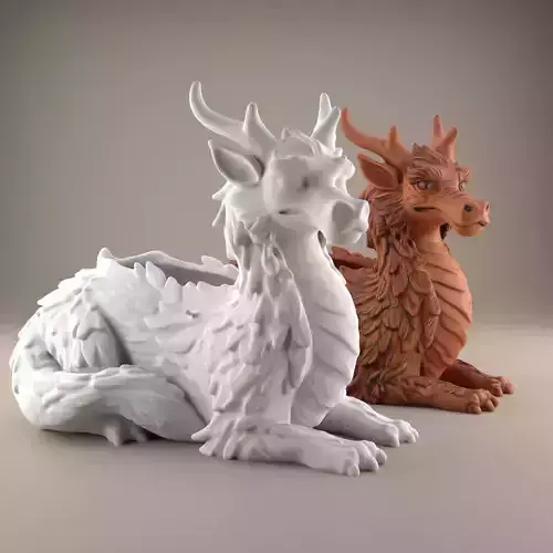 Dragon Planter STL  Pot Urn Holder for Decoration