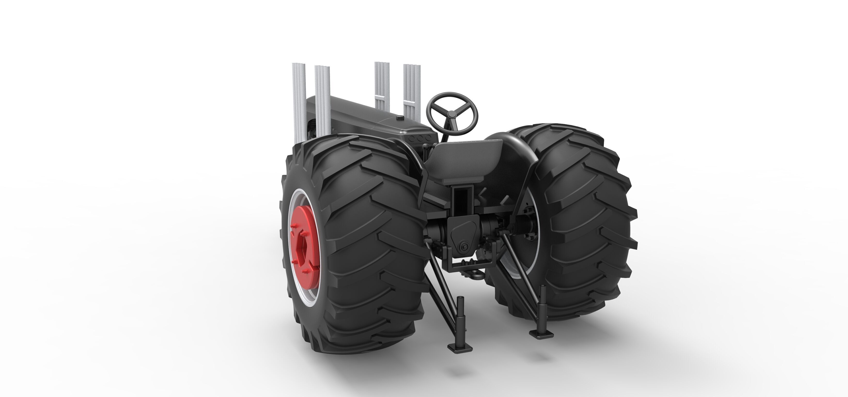 Vintage Small block Pulling tractor Version 3 Scale 1 to 25 3D print model_14