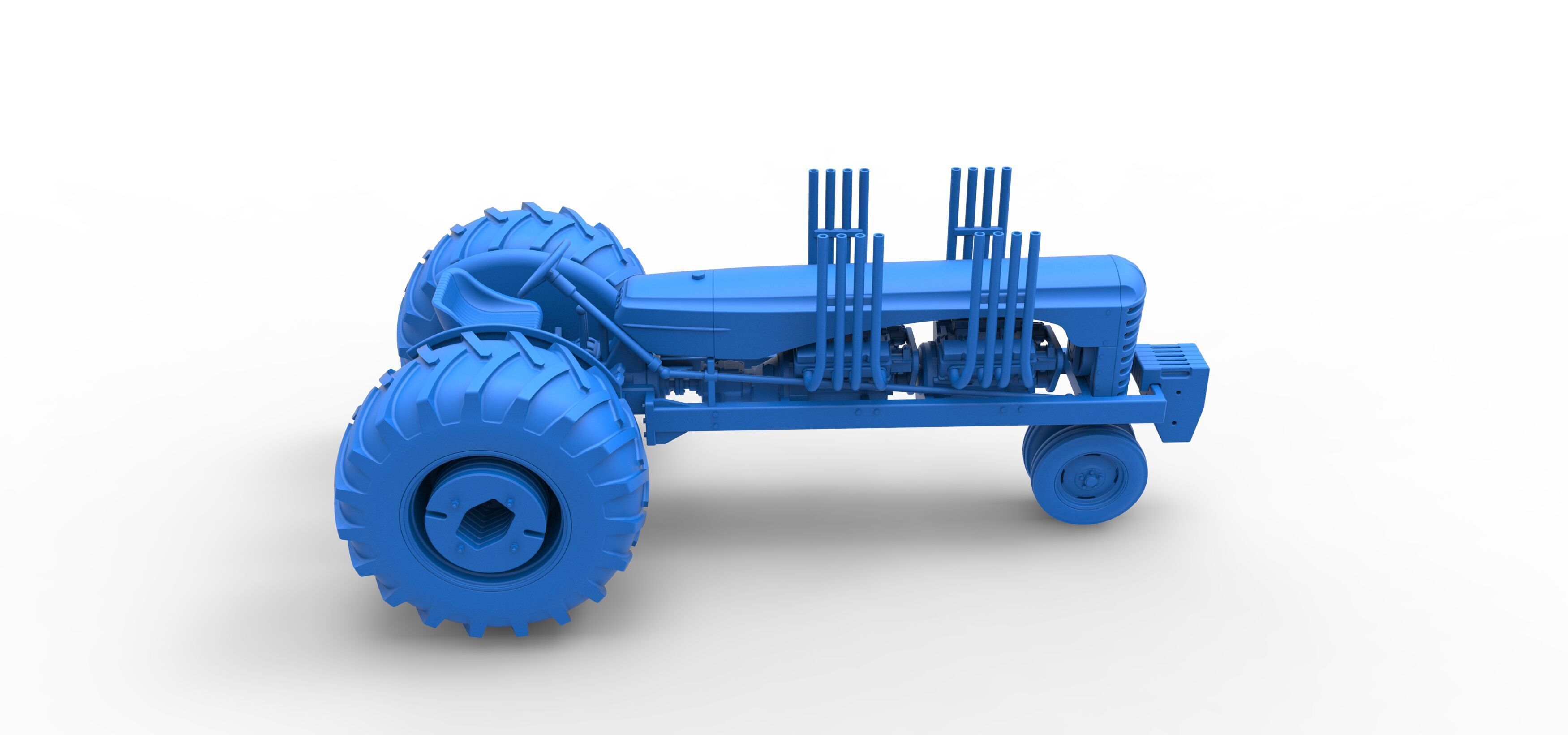 Vintage Small block Pulling tractor Version 3 Scale 1 to 25 3D print model_44