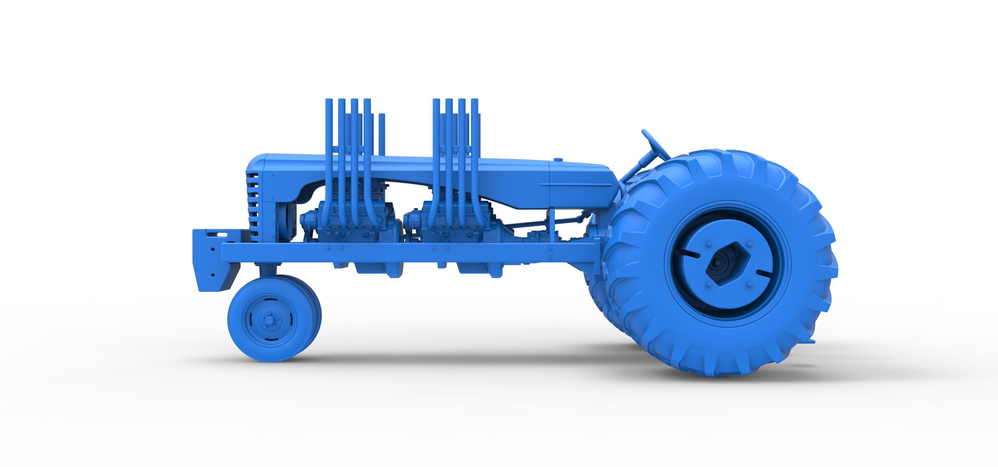 Vintage Small block Pulling tractor Version 3 Scale 1 to 25 3D print model_32