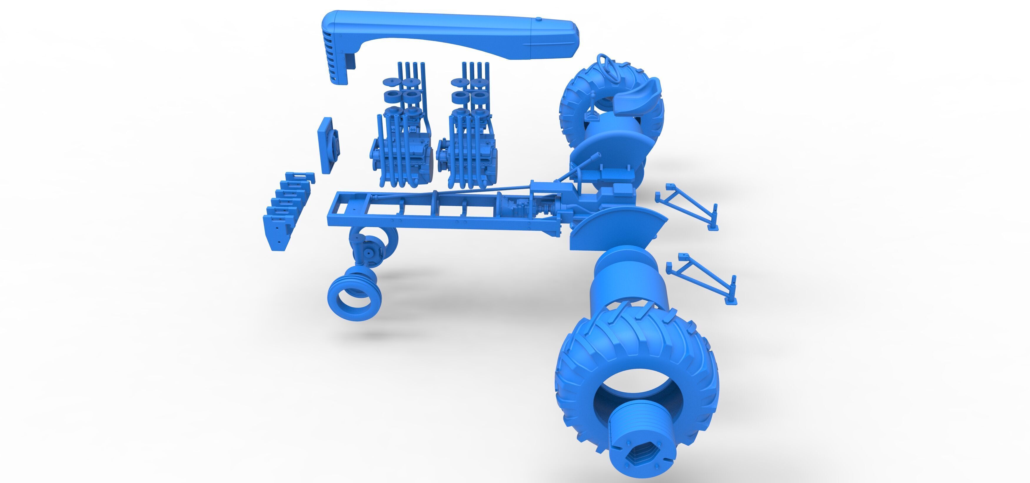 Vintage Small block Pulling tractor Version 3 Scale 1 to 25 3D print model_52