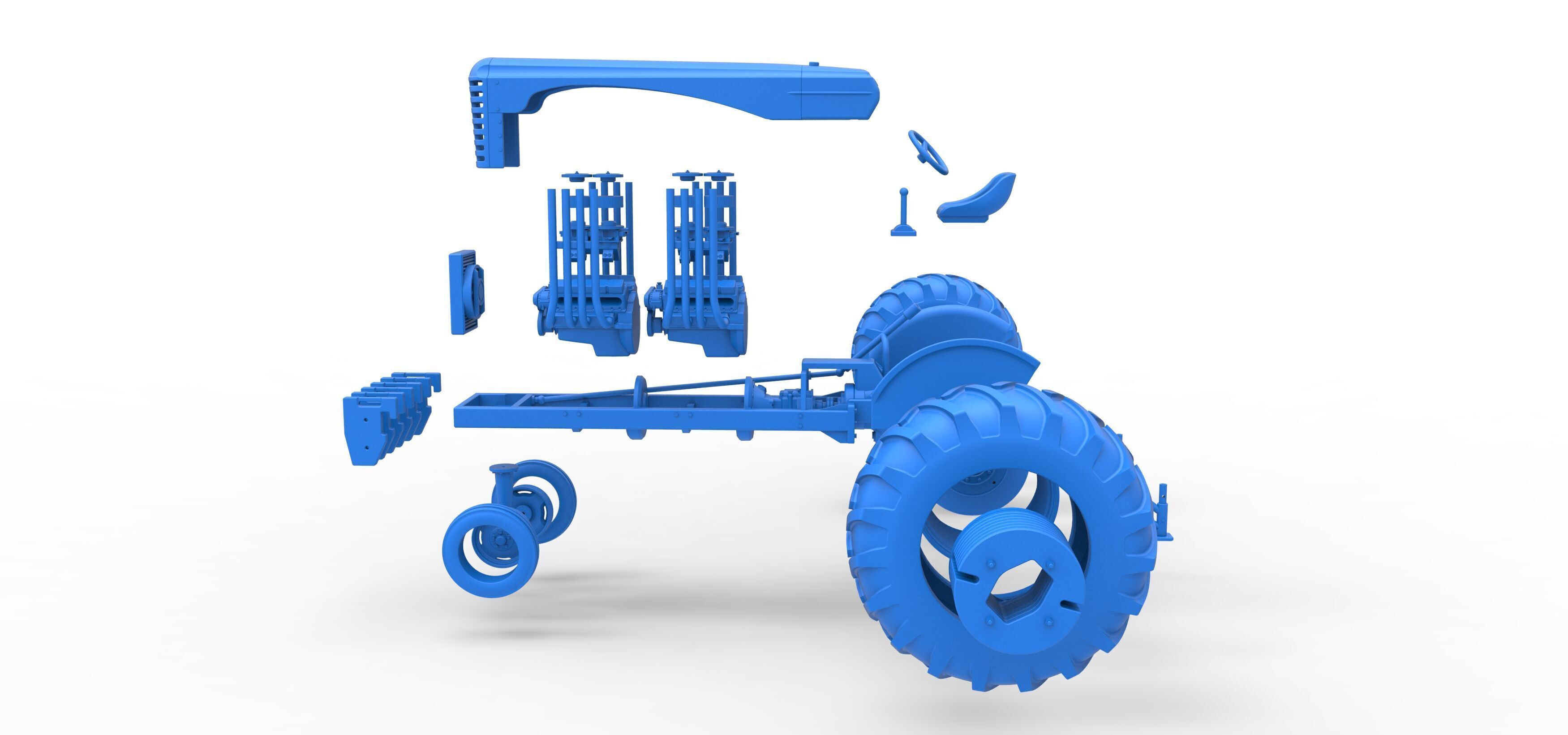 Vintage Small block Pulling tractor Version 3 Scale 1 to 25 3D print model_51