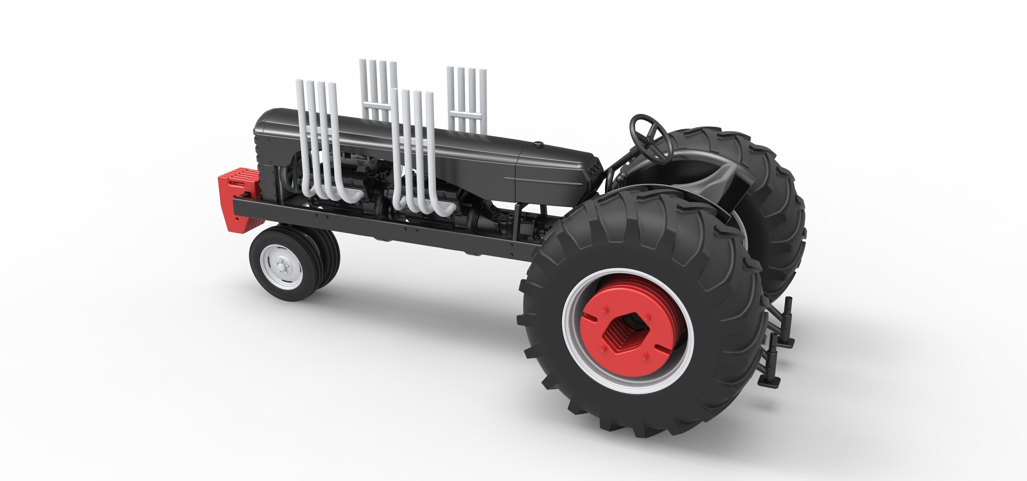 Vintage Small block Pulling tractor Version 3 Scale 1 to 25 3D print model_12