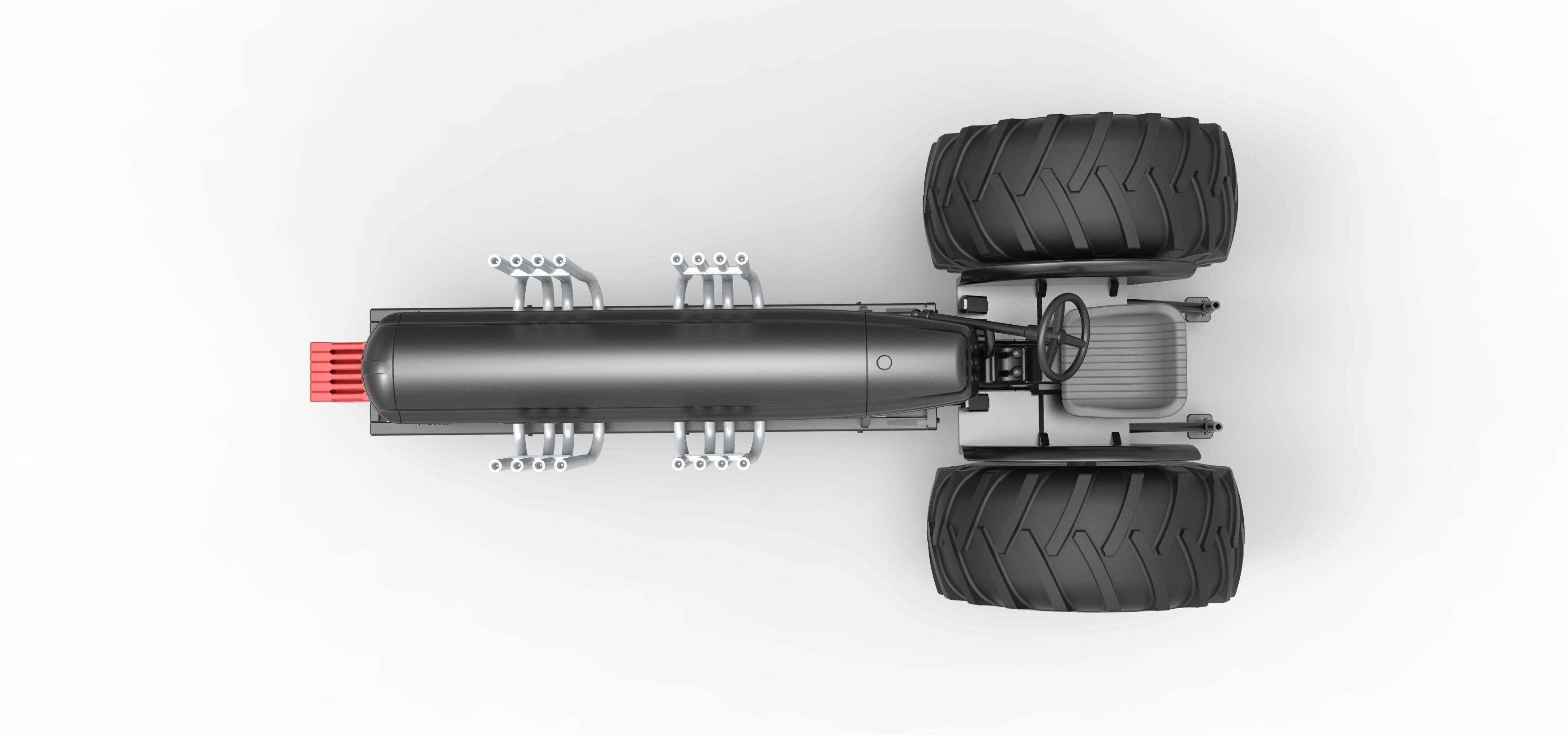 Vintage Small block Pulling tractor Version 3 Scale 1 to 25 3D print model_11