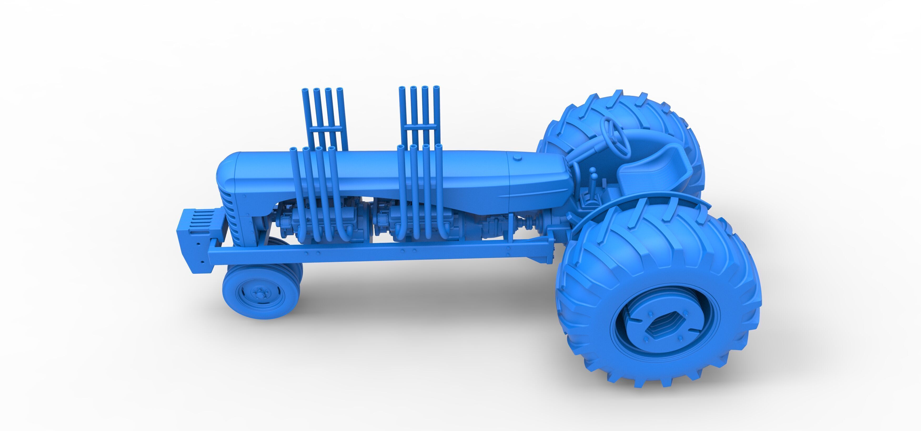 Vintage Small block Pulling tractor Version 3 Scale 1 to 25 3D print model_33