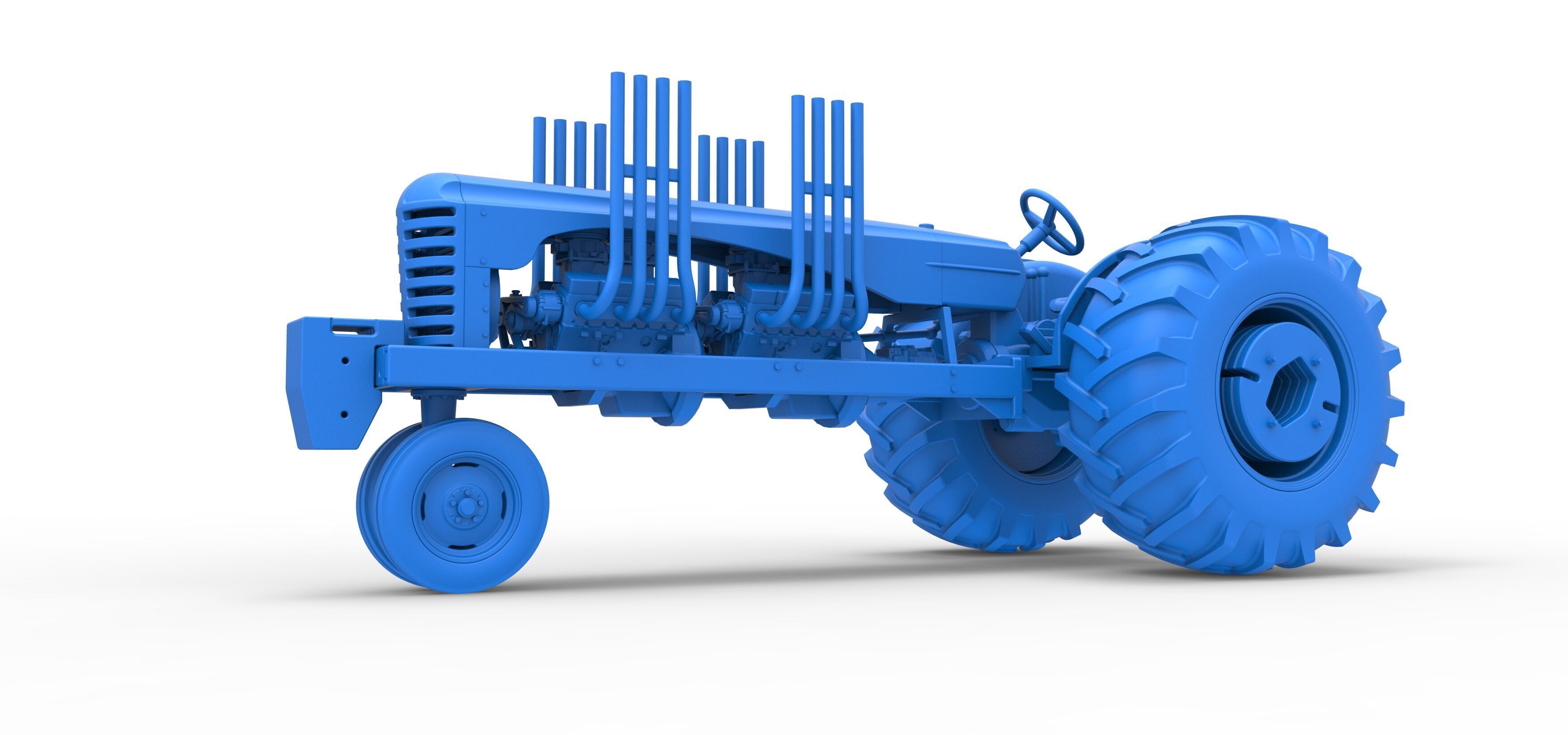 Vintage Small block Pulling tractor Version 3 Scale 1 to 25 3D print model_25