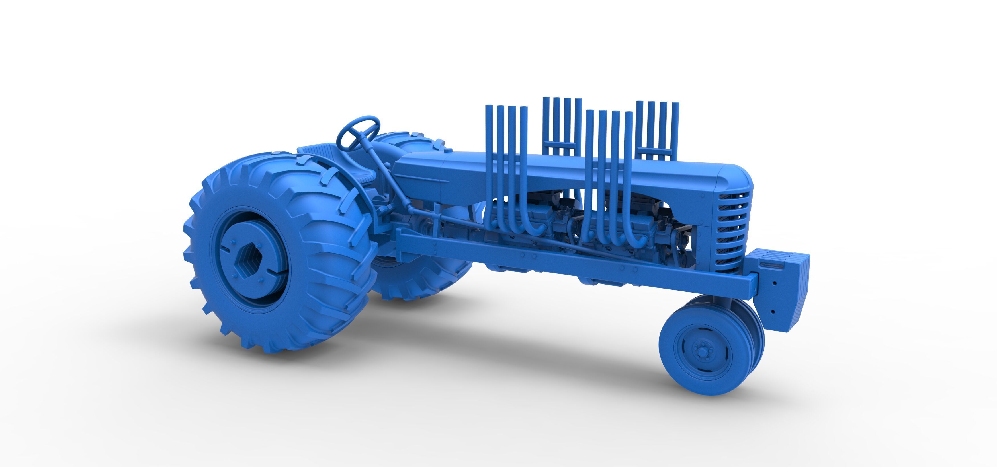 Vintage Small block Pulling tractor Version 3 Scale 1 to 25 3D print model_45