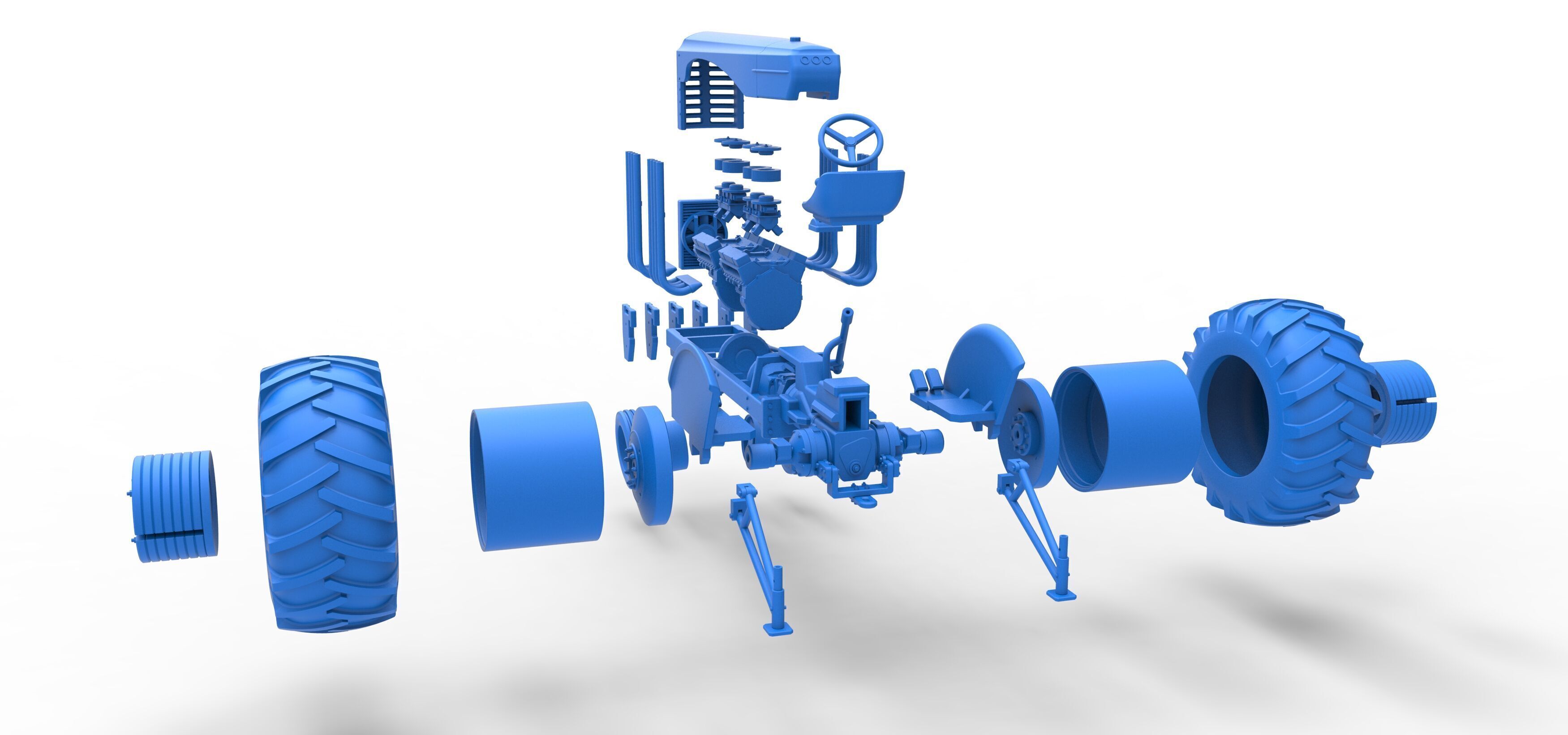 Vintage Small block Pulling tractor Version 3 Scale 1 to 25 3D print model_54