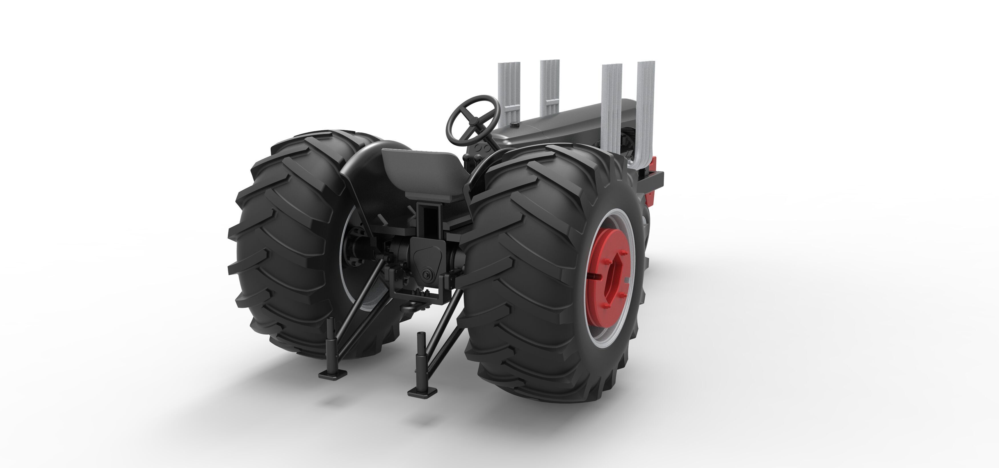 Vintage Small block Pulling tractor Version 3 Scale 1 to 25 3D print model_18