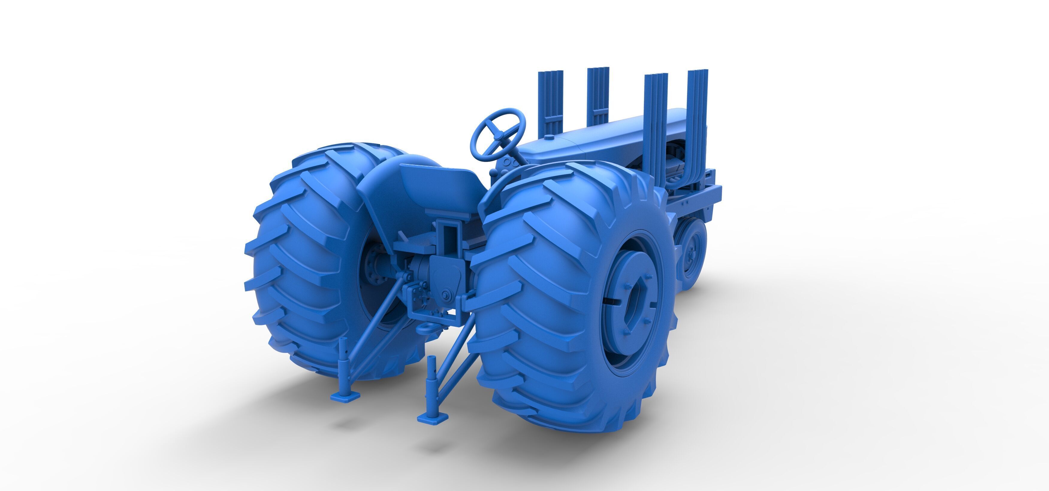 Vintage Small block Pulling tractor Version 3 Scale 1 to 25 3D print model_41