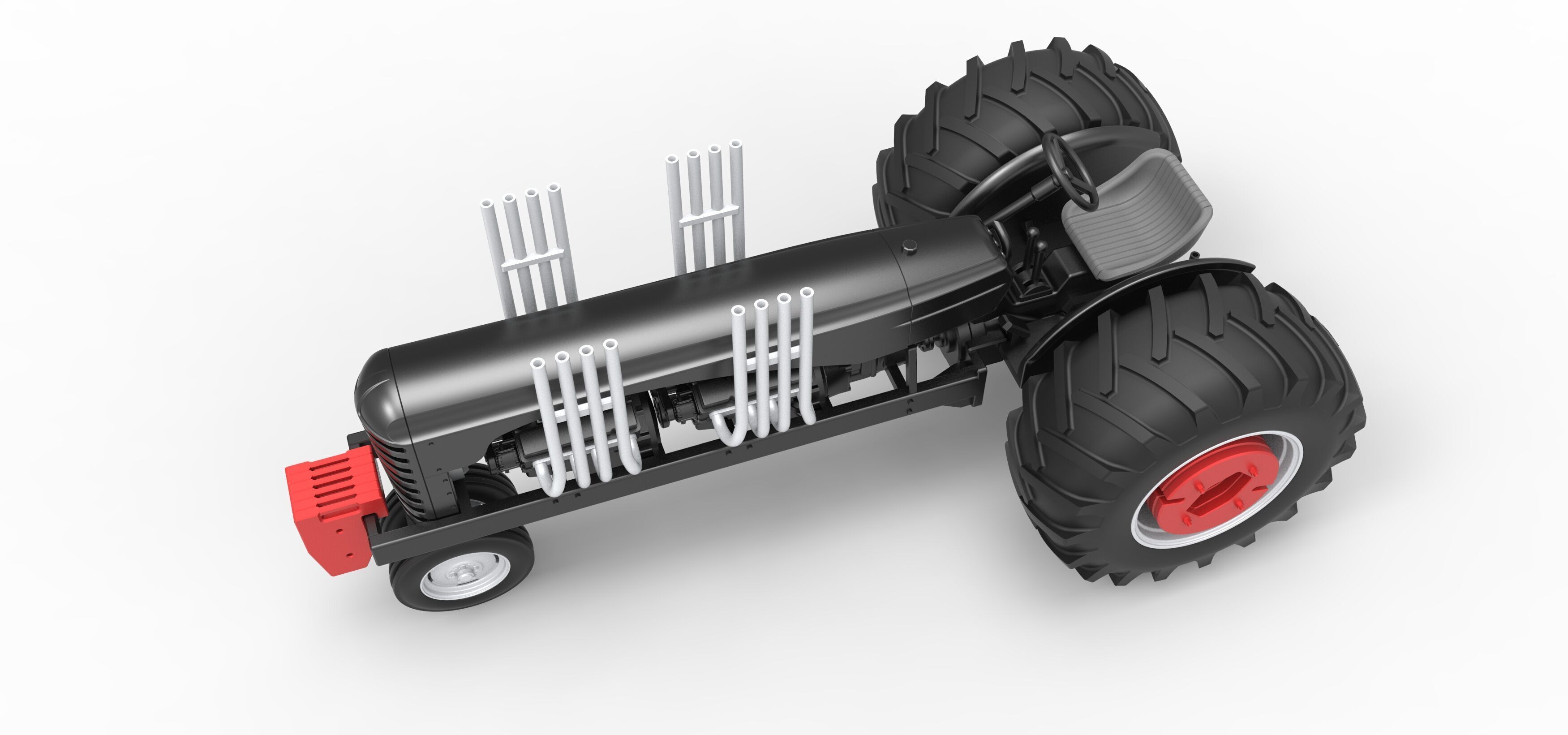 Vintage Small block Pulling tractor Version 3 Scale 1 to 25 3D print model_4