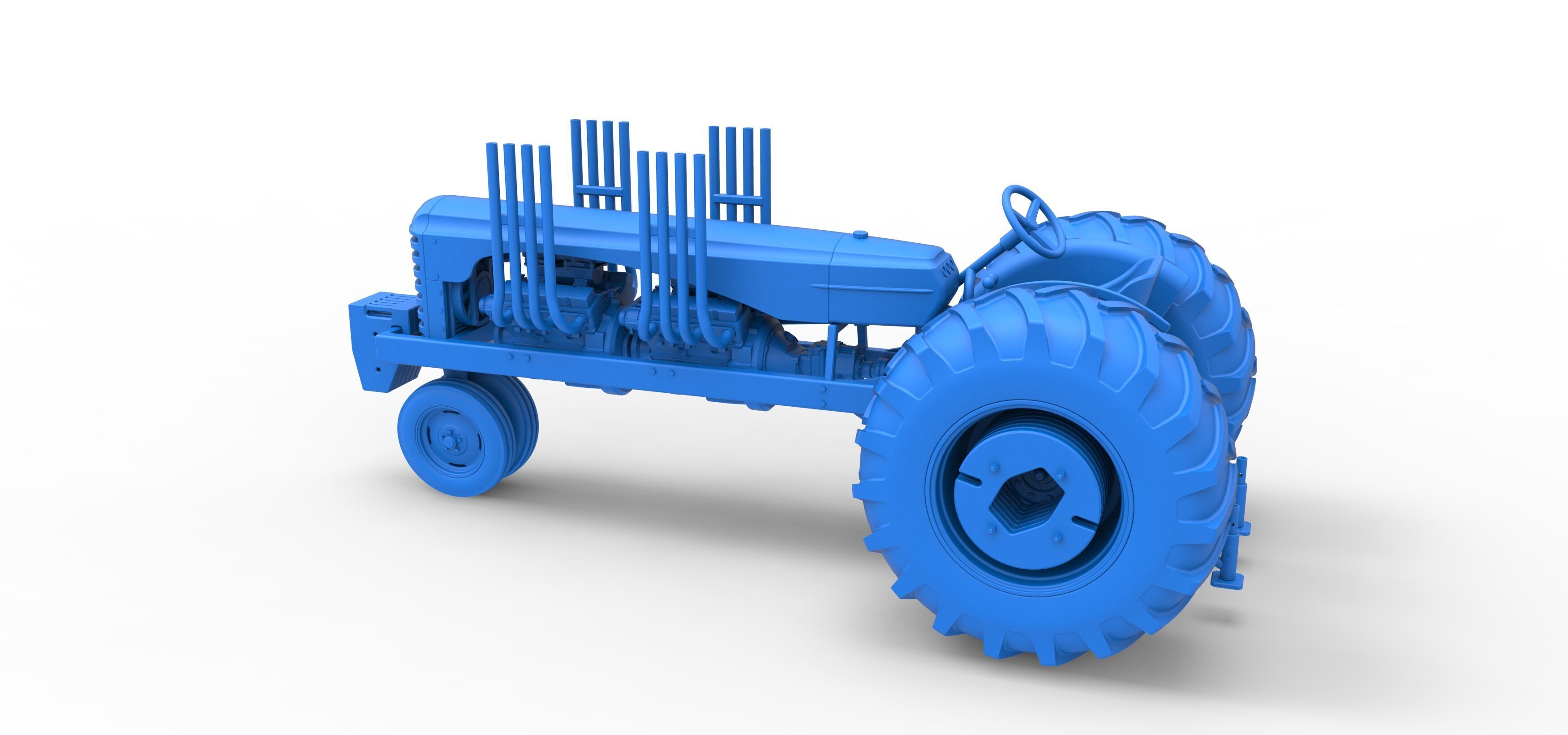 Vintage Small block Pulling tractor Version 3 Scale 1 to 25 3D print model_35