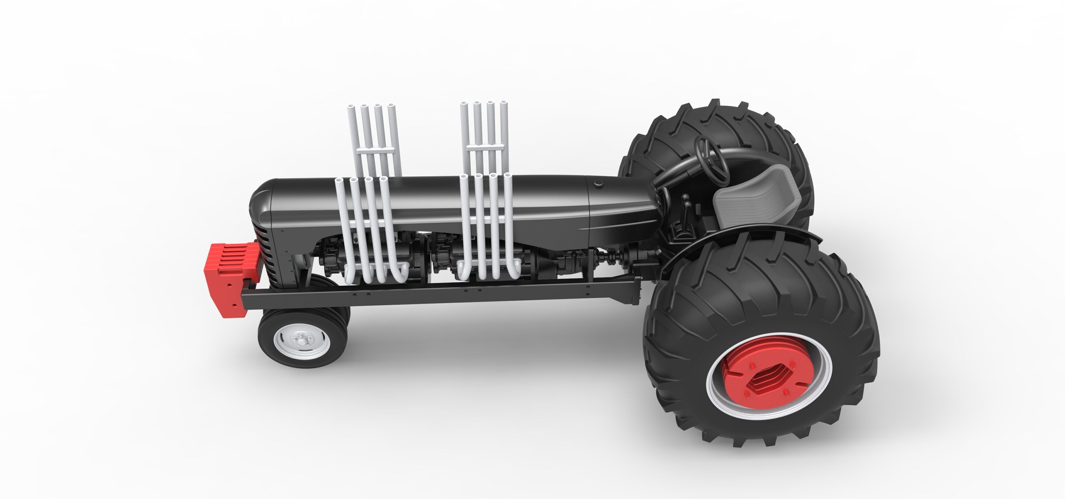 Vintage Small block Pulling tractor Version 3 Scale 1 to 25 3D print model_10