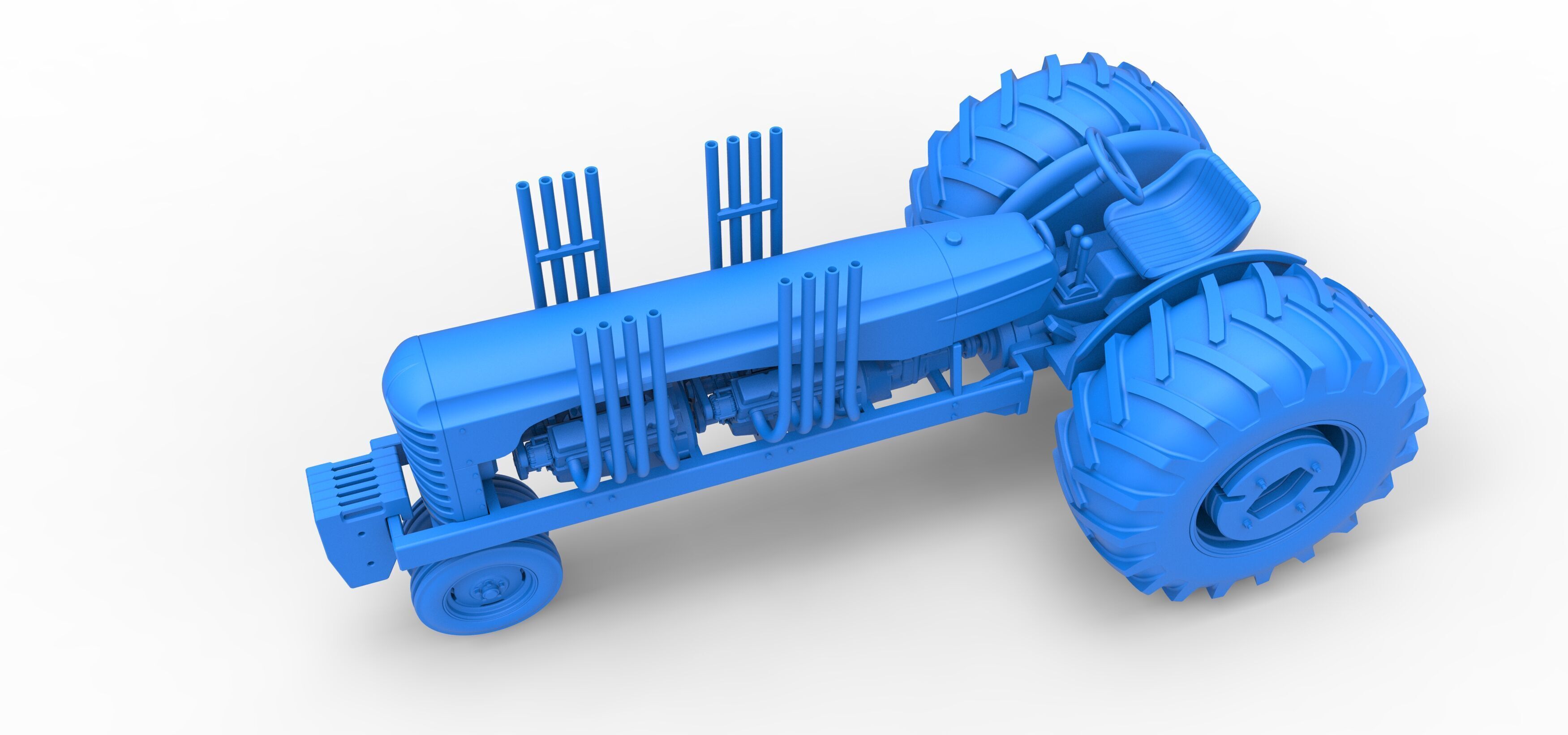 Vintage Small block Pulling tractor Version 3 Scale 1 to 25 3D print model_27