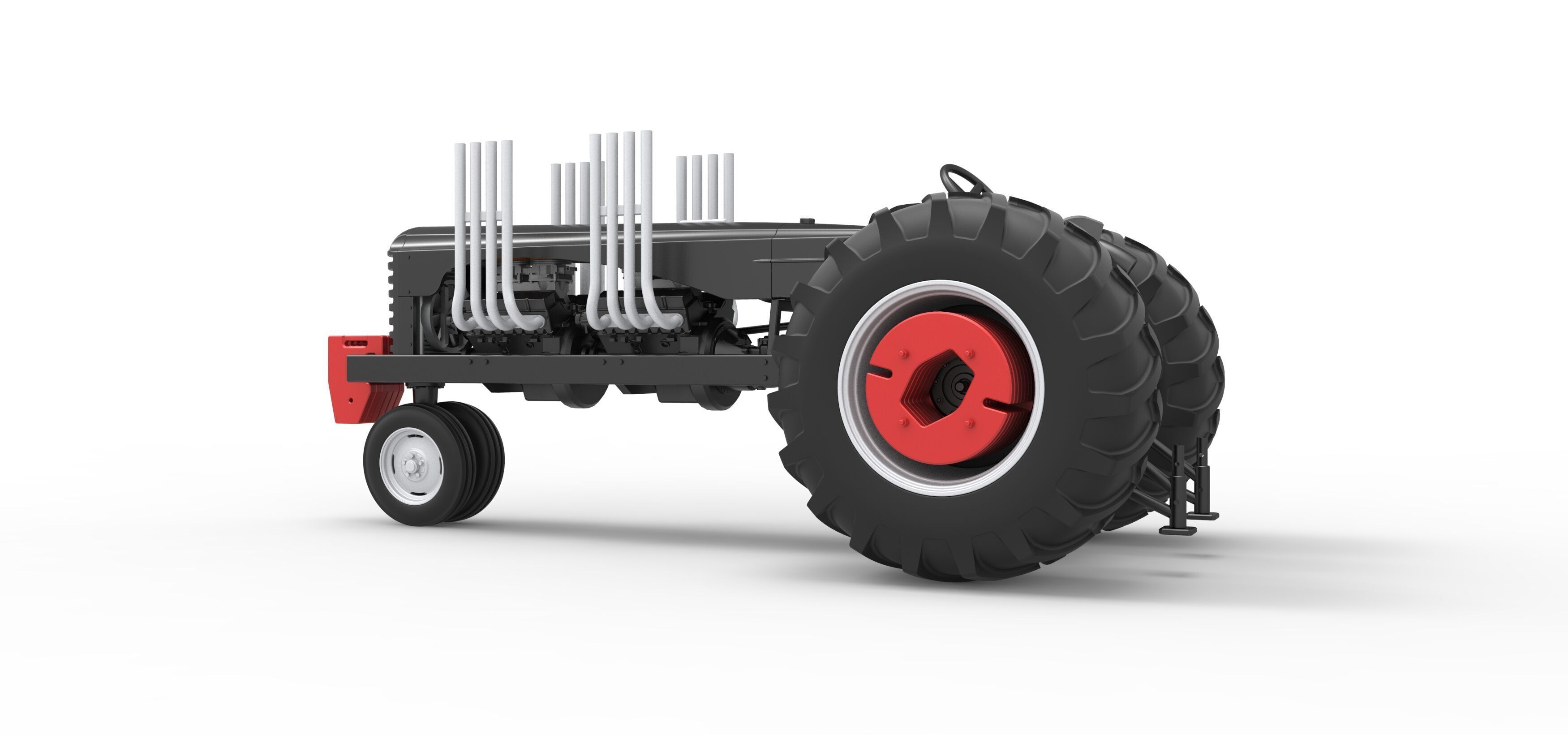 Vintage Small block Pulling tractor Version 3 Scale 1 to 25 3D print model_13