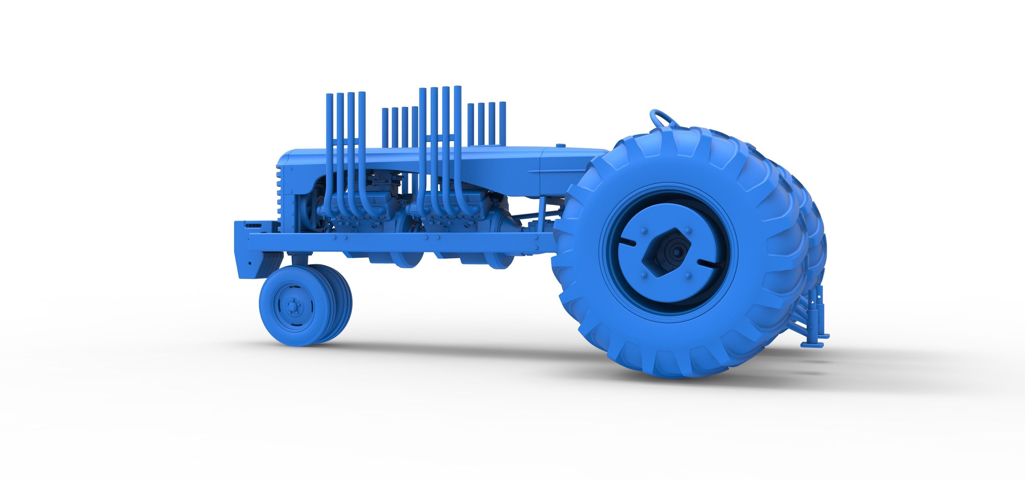 Vintage Small block Pulling tractor Version 3 Scale 1 to 25 3D print model_36