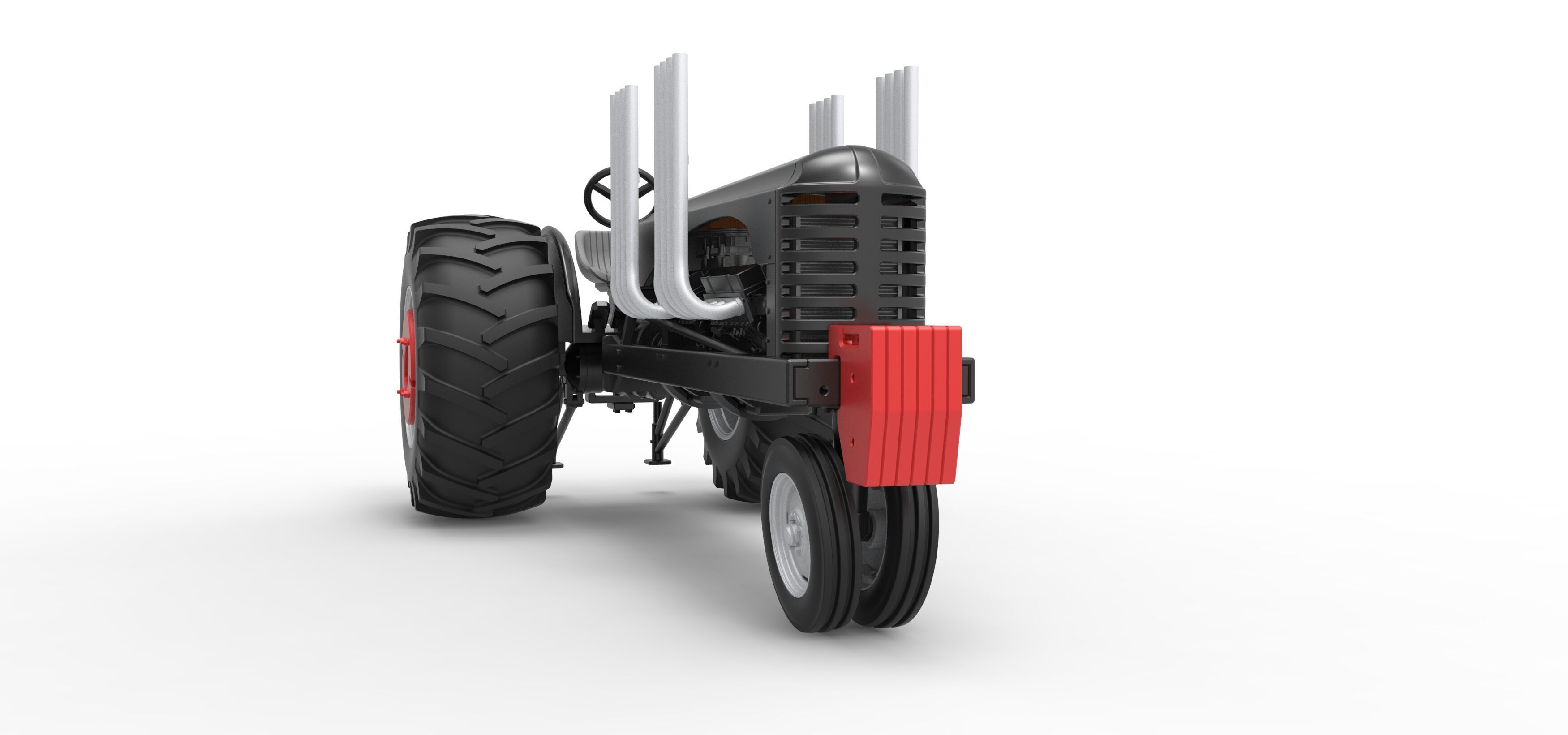 Vintage Small block Pulling tractor Version 3 Scale 1 to 25 3D print model_23