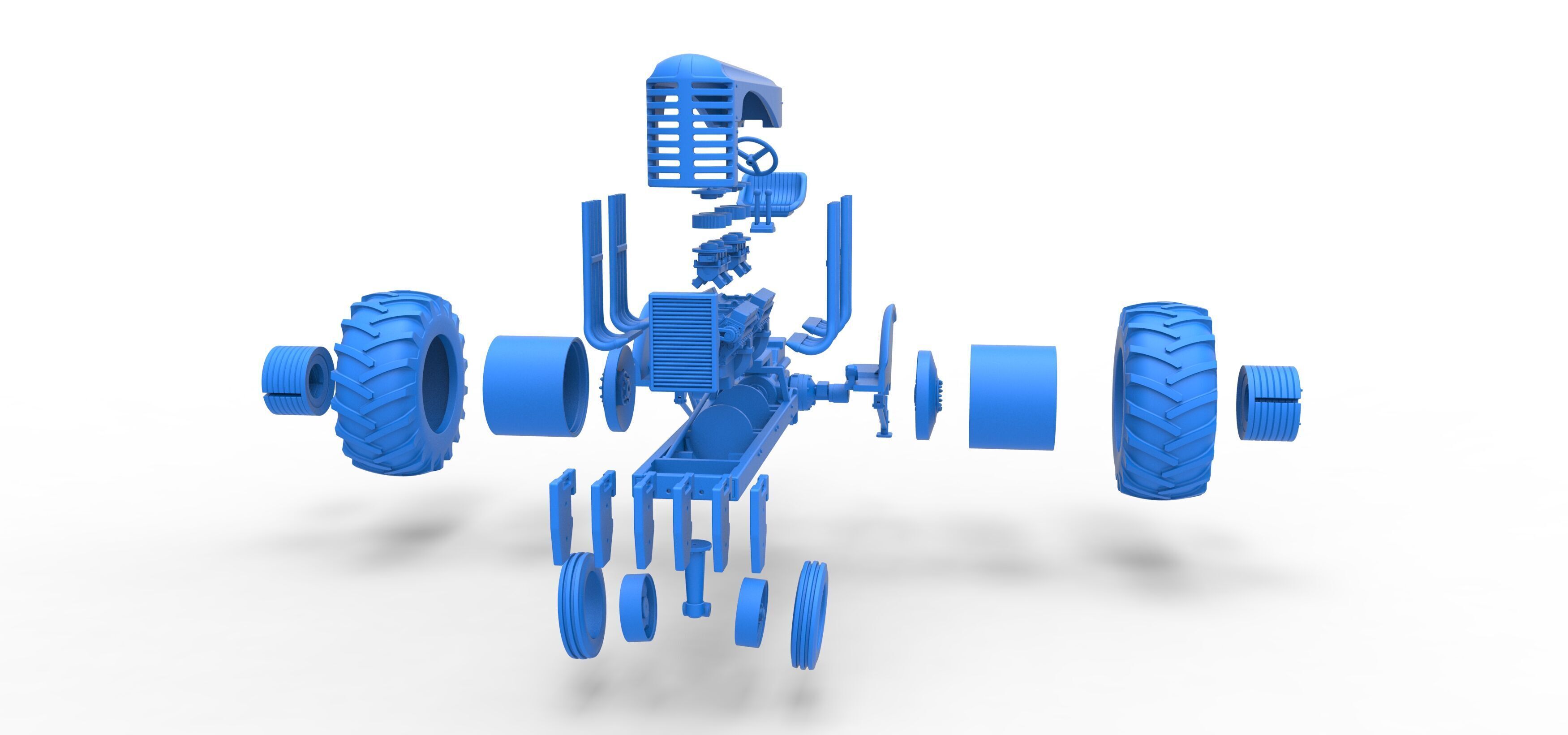 Vintage Small block Pulling tractor Version 3 Scale 1 to 25 3D print model_50