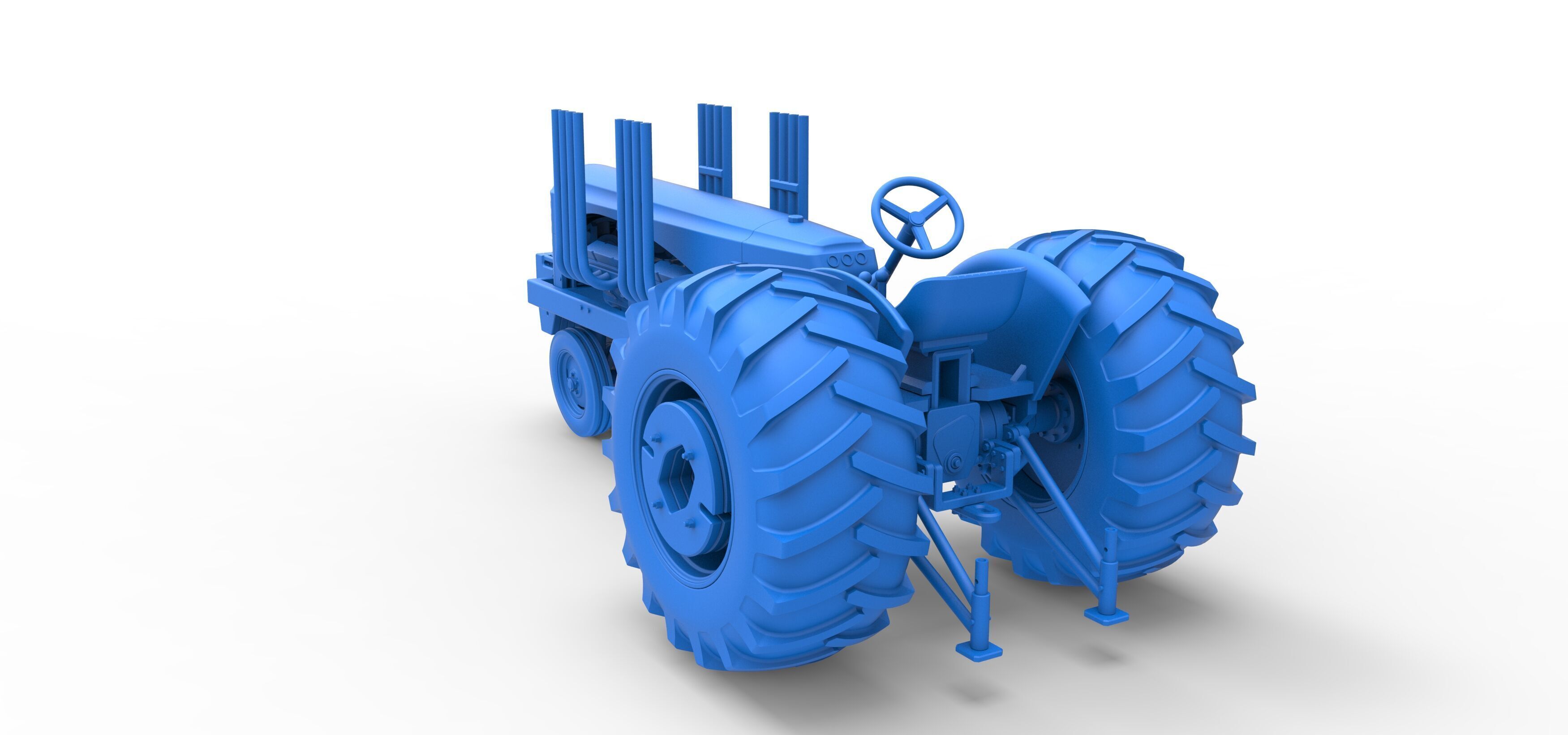 Vintage Small block Pulling tractor Version 3 Scale 1 to 25 3D print model_37