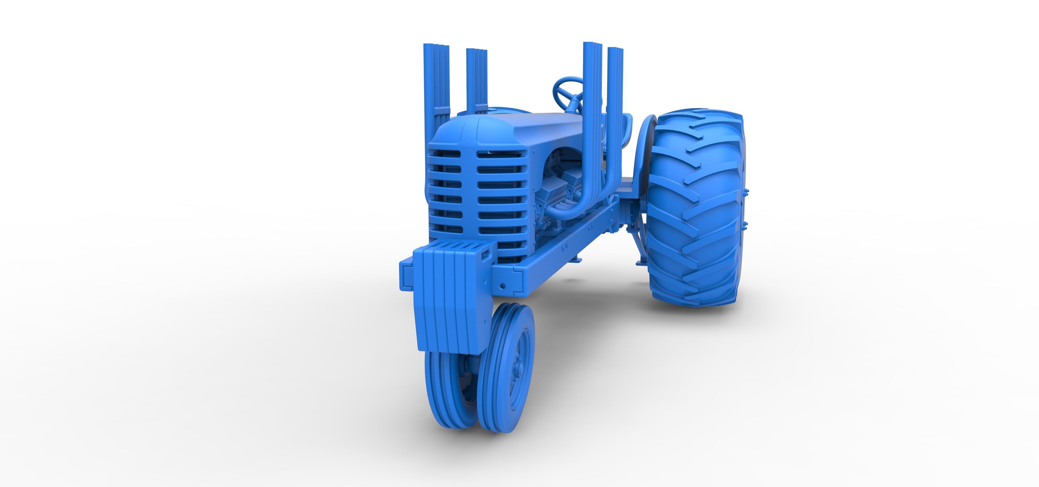 Vintage Small block Pulling tractor Version 3 Scale 1 to 25 3D print model_28