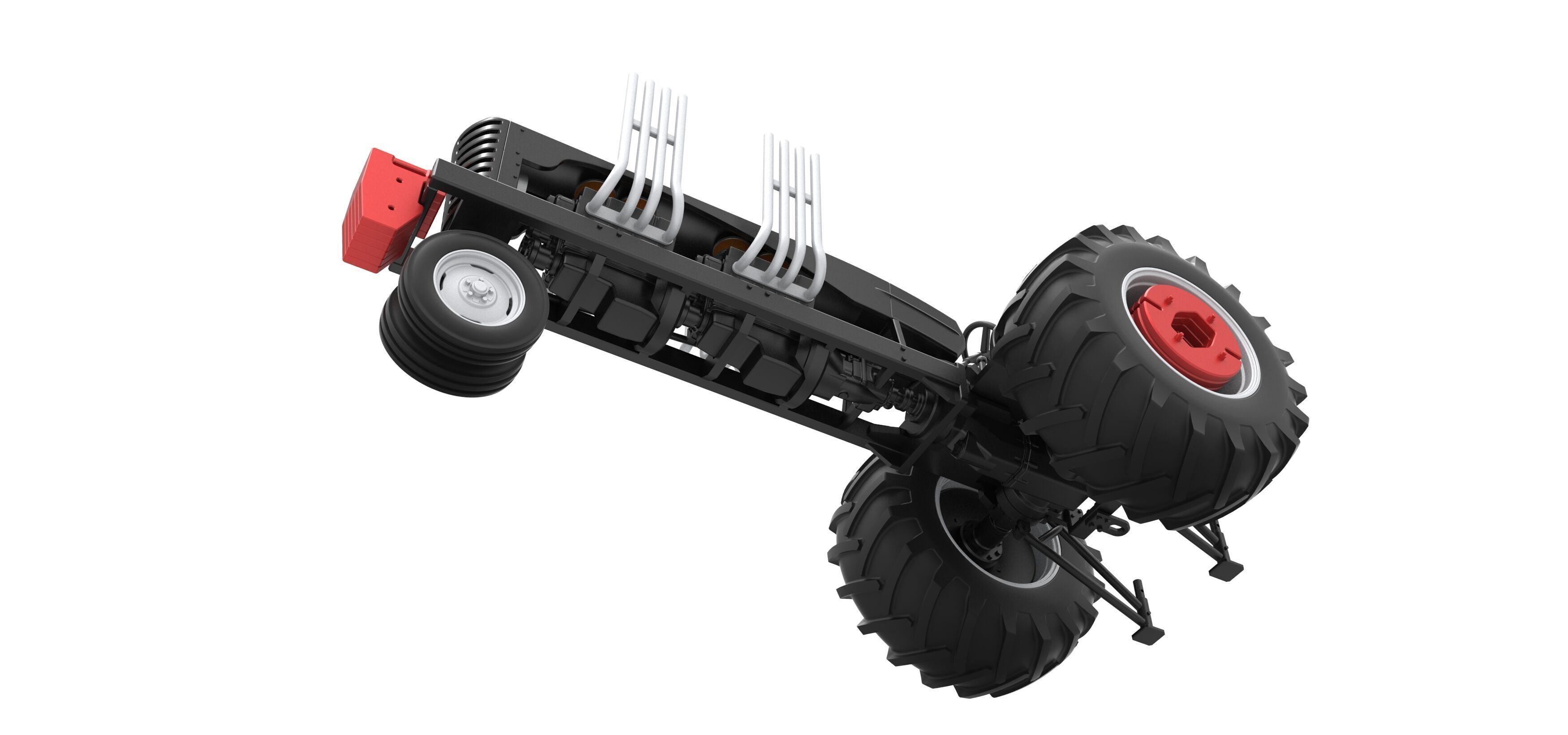 Vintage Small block Pulling tractor Version 3 Scale 1 to 25 3D print model_3