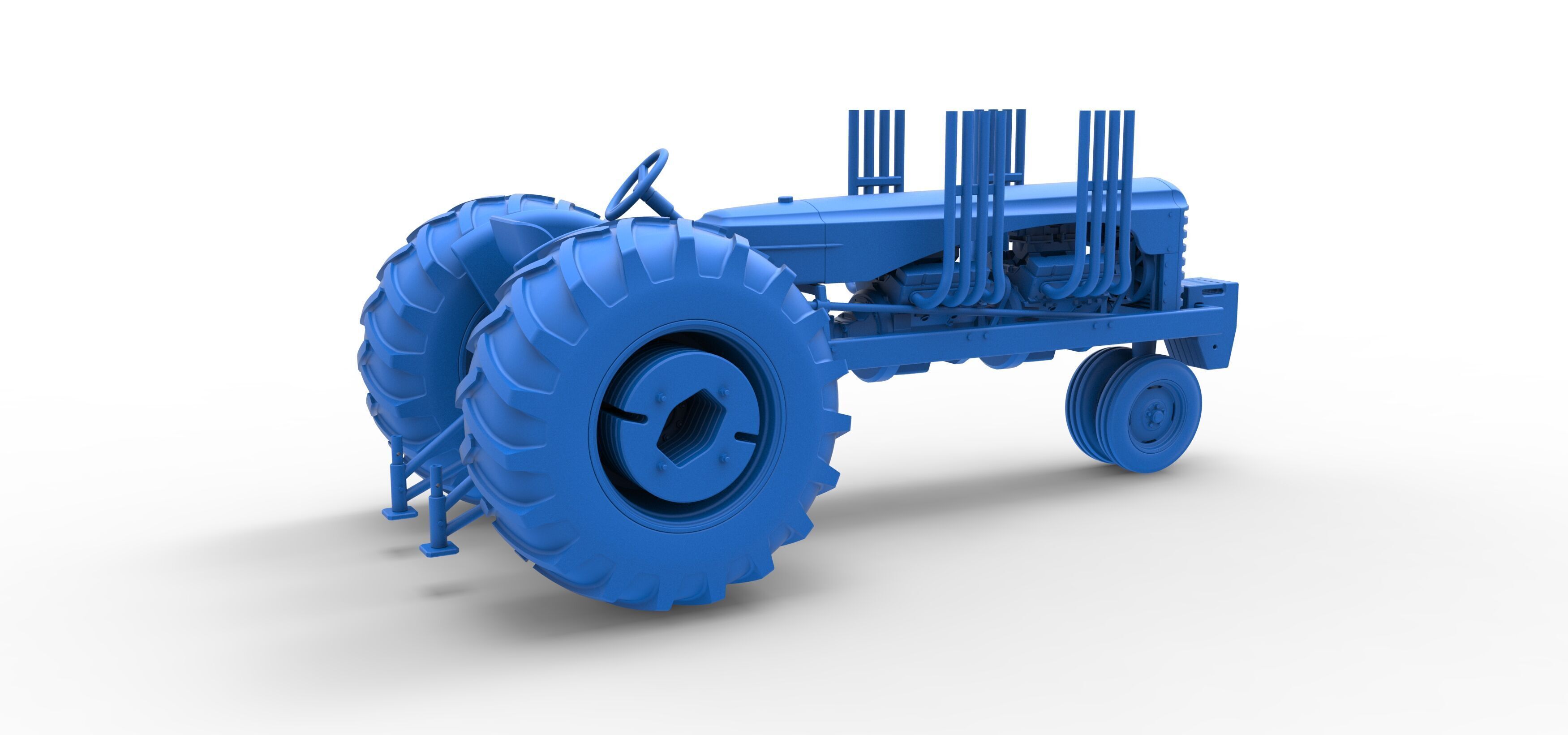 Vintage Small block Pulling tractor Version 3 Scale 1 to 25 3D print model_42