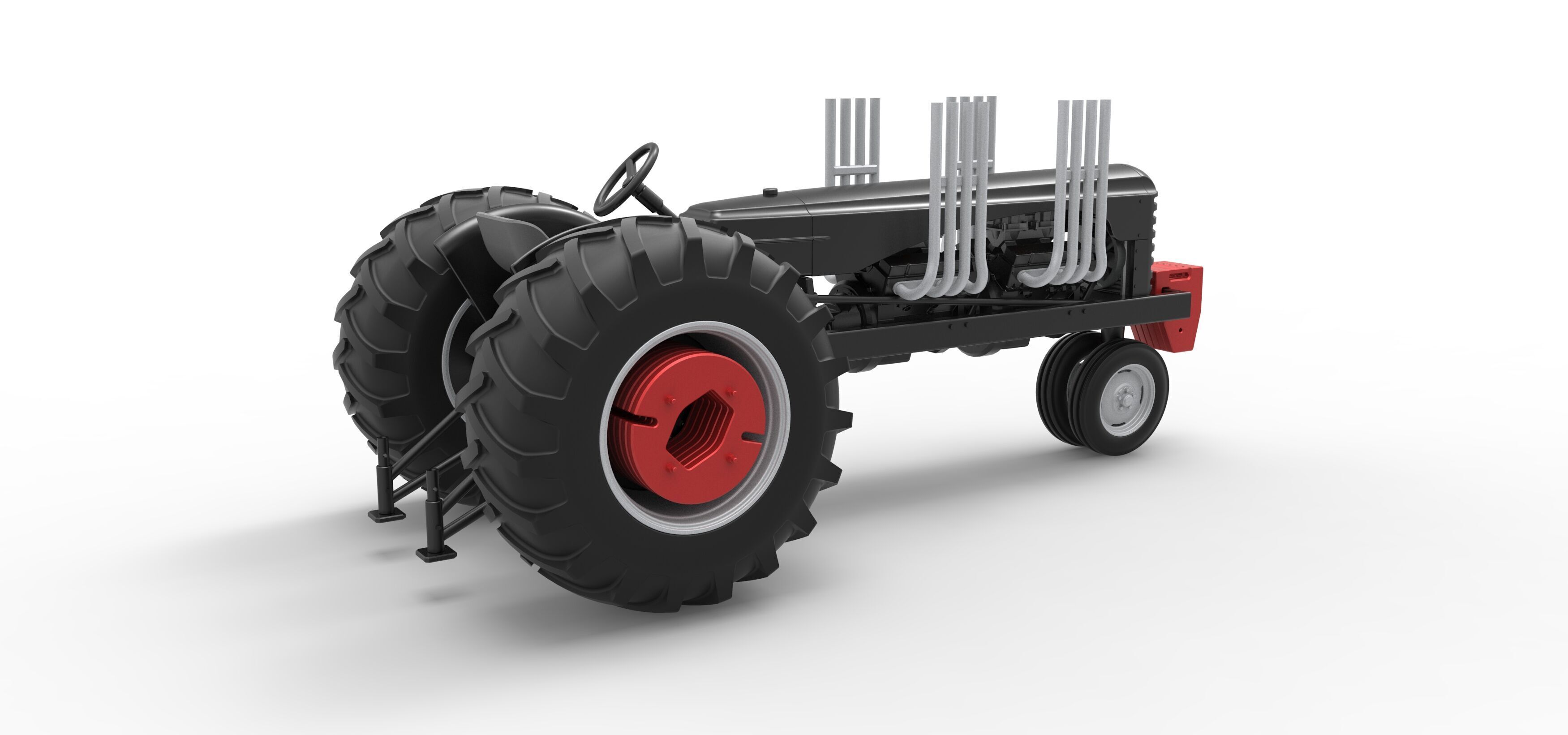 Vintage Small block Pulling tractor Version 3 Scale 1 to 25 3D print model_19