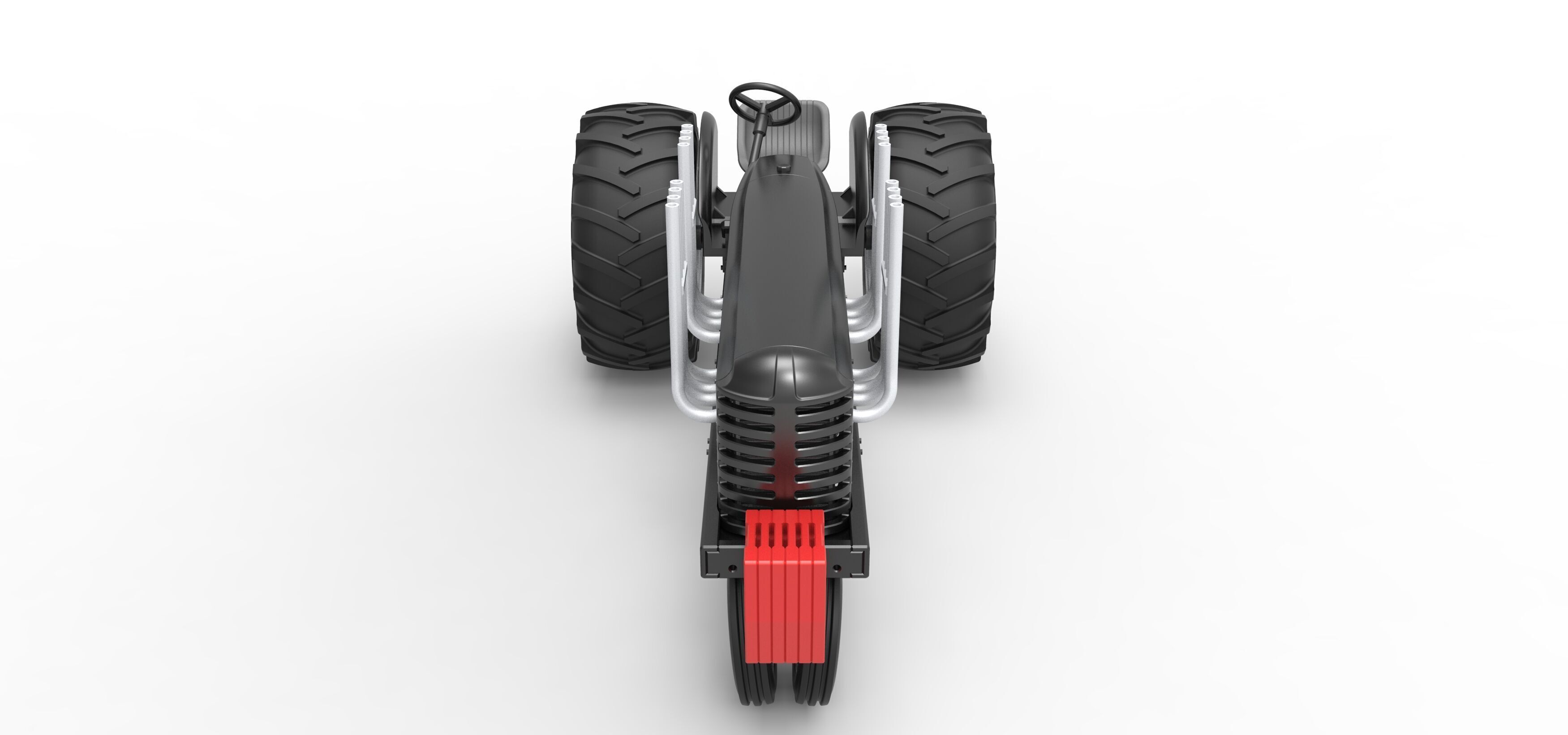 Vintage Small block Pulling tractor Version 3 Scale 1 to 25 3D print model_8