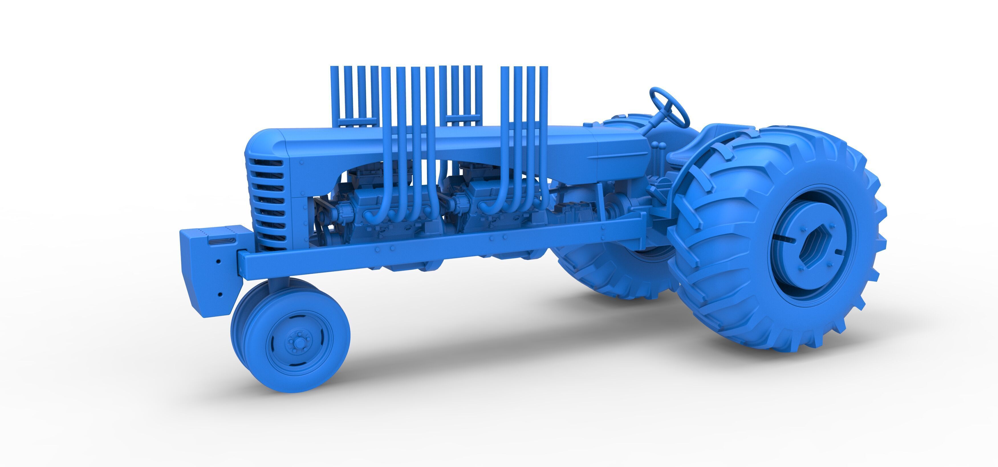 Vintage Small block Pulling tractor Version 3 Scale 1 to 25 3D print model_24