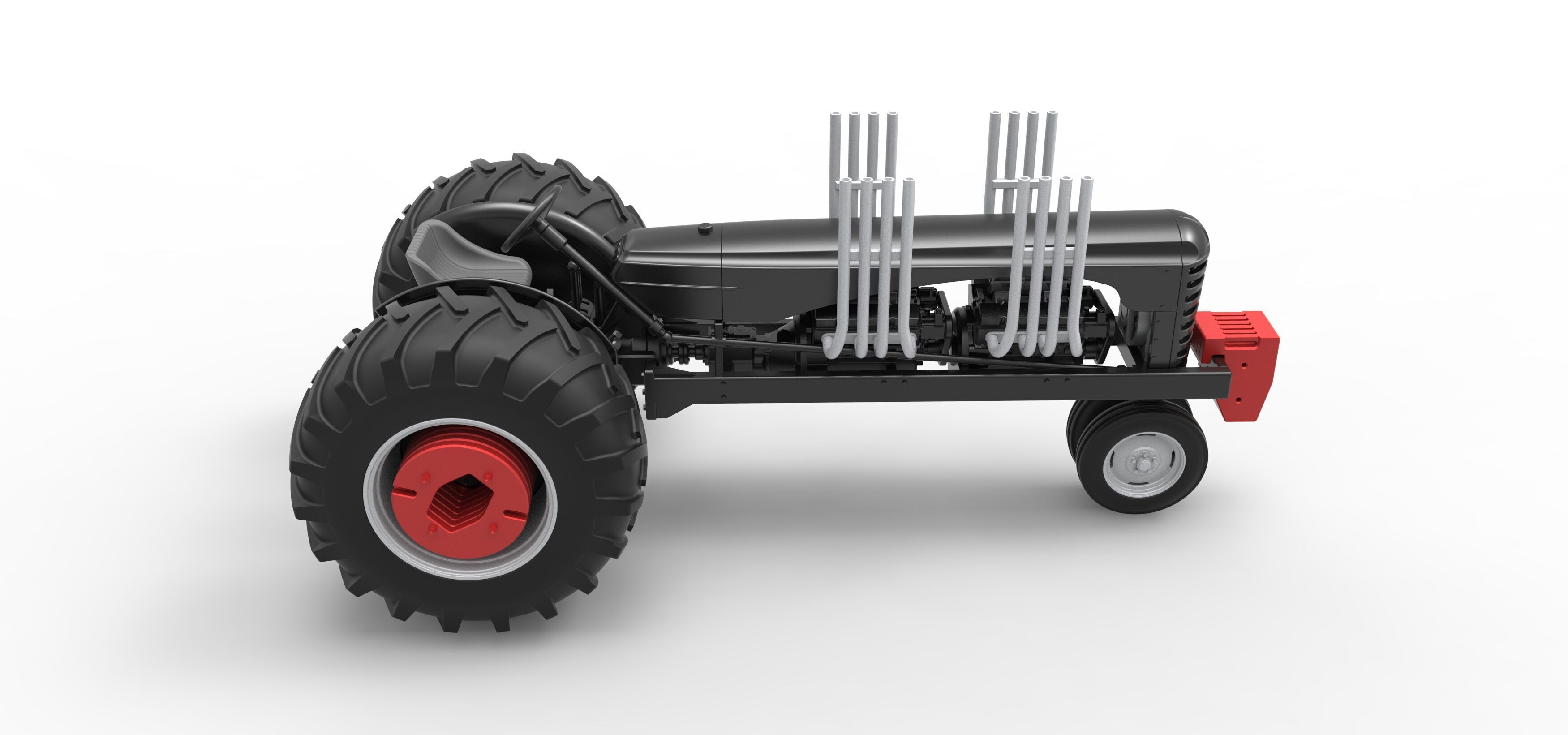 Vintage Small block Pulling tractor Version 3 Scale 1 to 25 3D print model_21