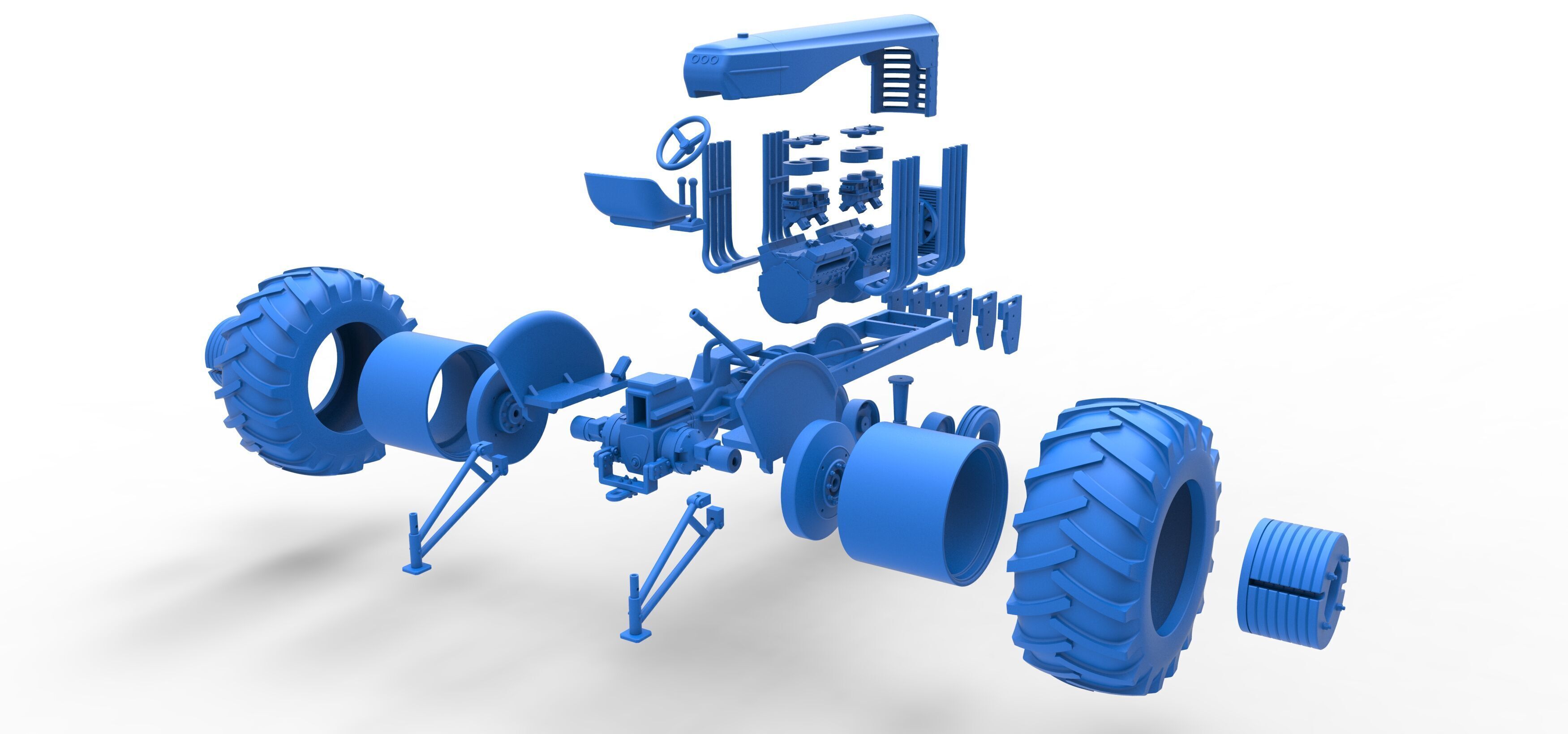 Vintage Small block Pulling tractor Version 3 Scale 1 to 25 3D print model_55