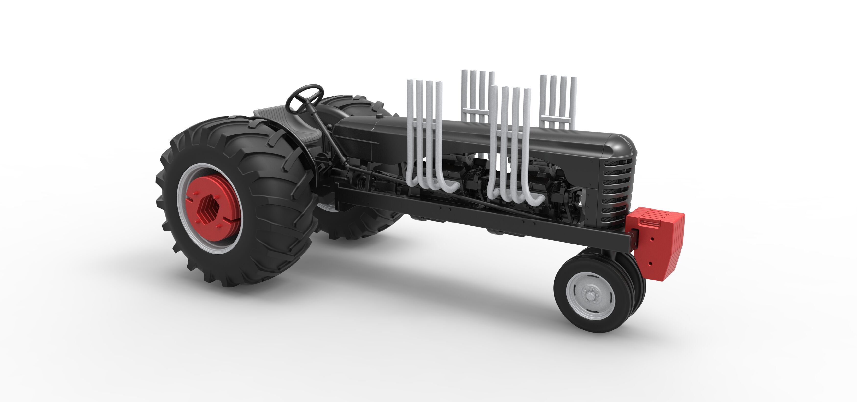 Vintage Small block Pulling tractor Version 3 Scale 1 to 25 3D print model_22